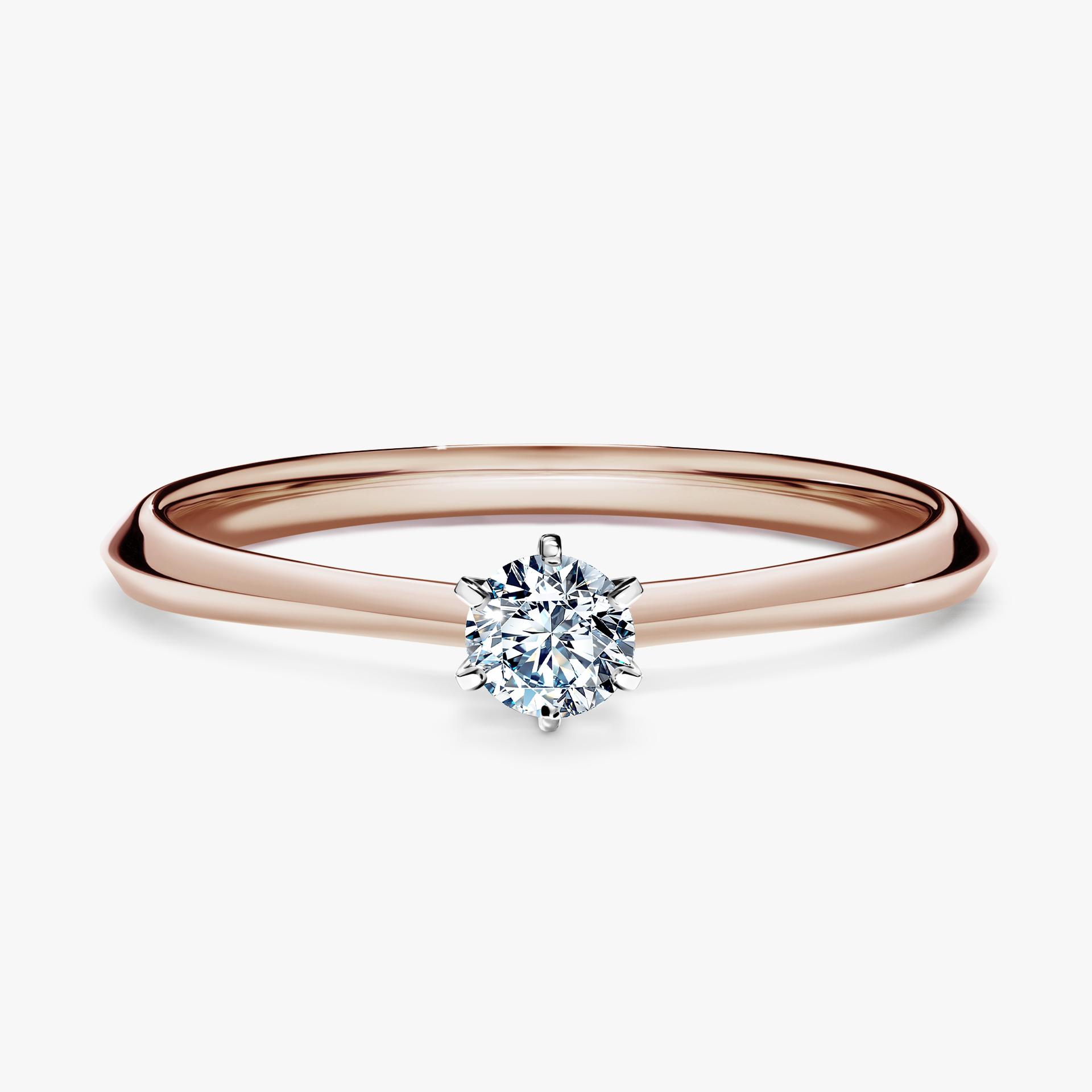 Pierscionek zareczynowy z diamentem 017 CT z rozowego zlota my queen 01