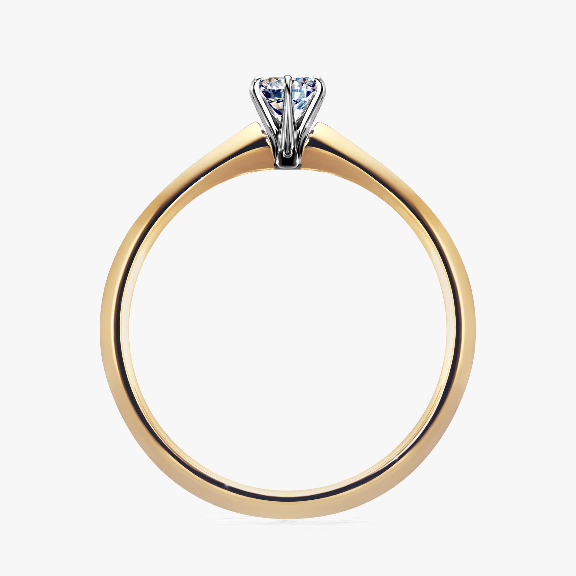 Pierscionek zareczynowy z diamentem 017 CT z zoltego zlota my queen 02