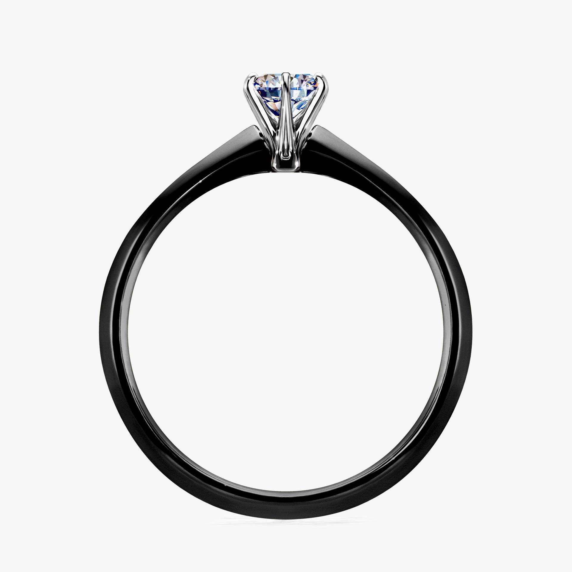 Pierscionek zareczynowy z diamentem 025 CT z czarnego zlota my queen 02