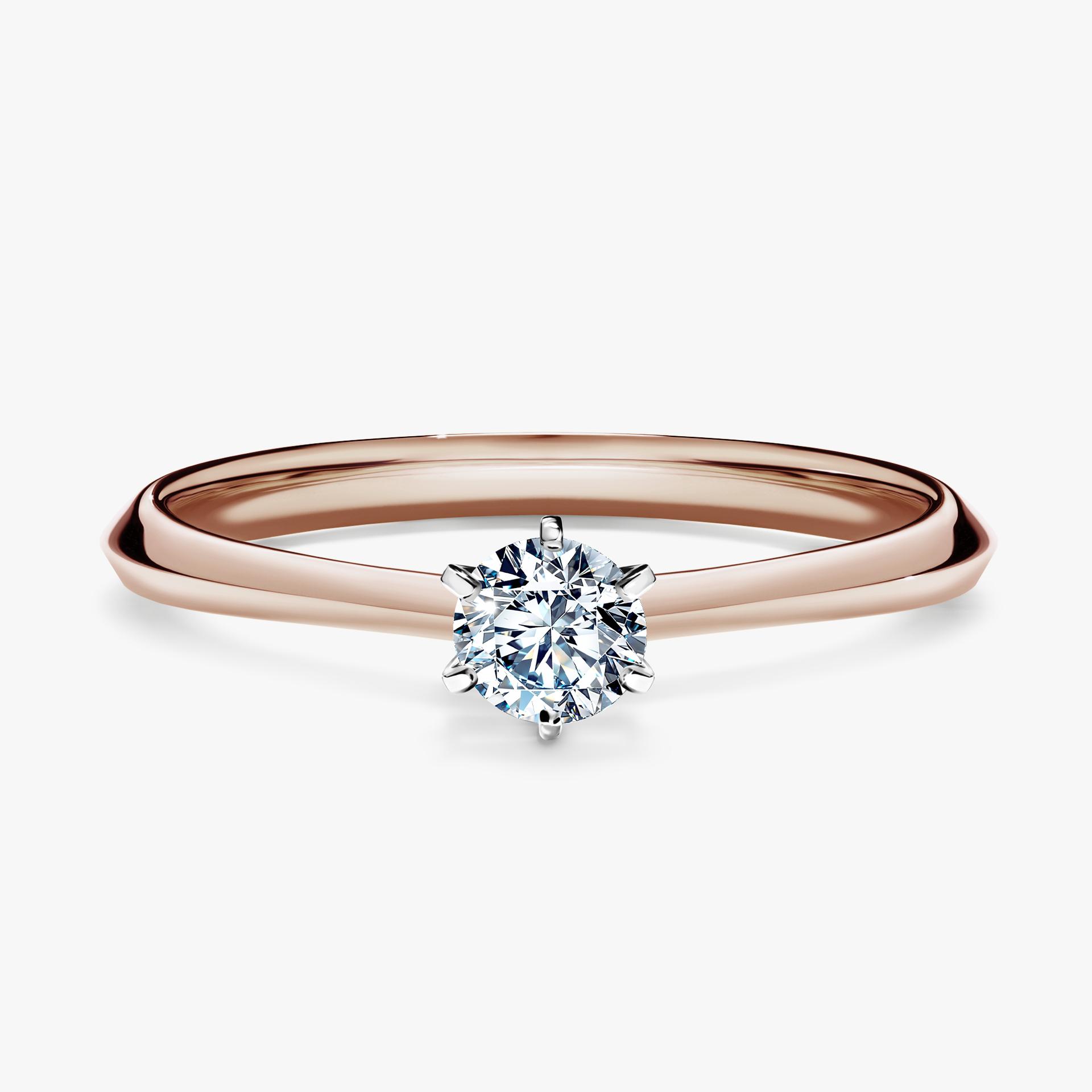 Pierscionek zareczynowy z diamentem 025 CT z rozowego zlota my queen 01