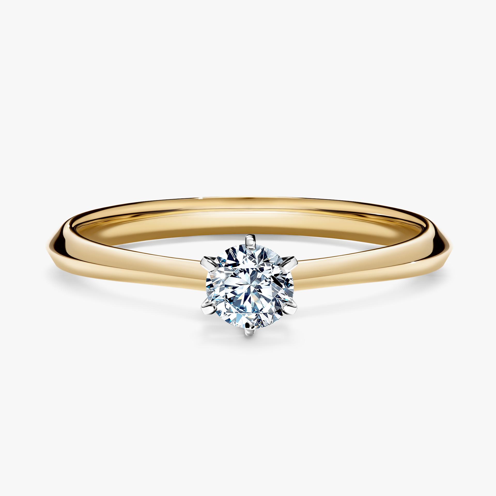 Pierscionek zareczynowy z diamentem 025 CT z zoltego zlota my queen 01