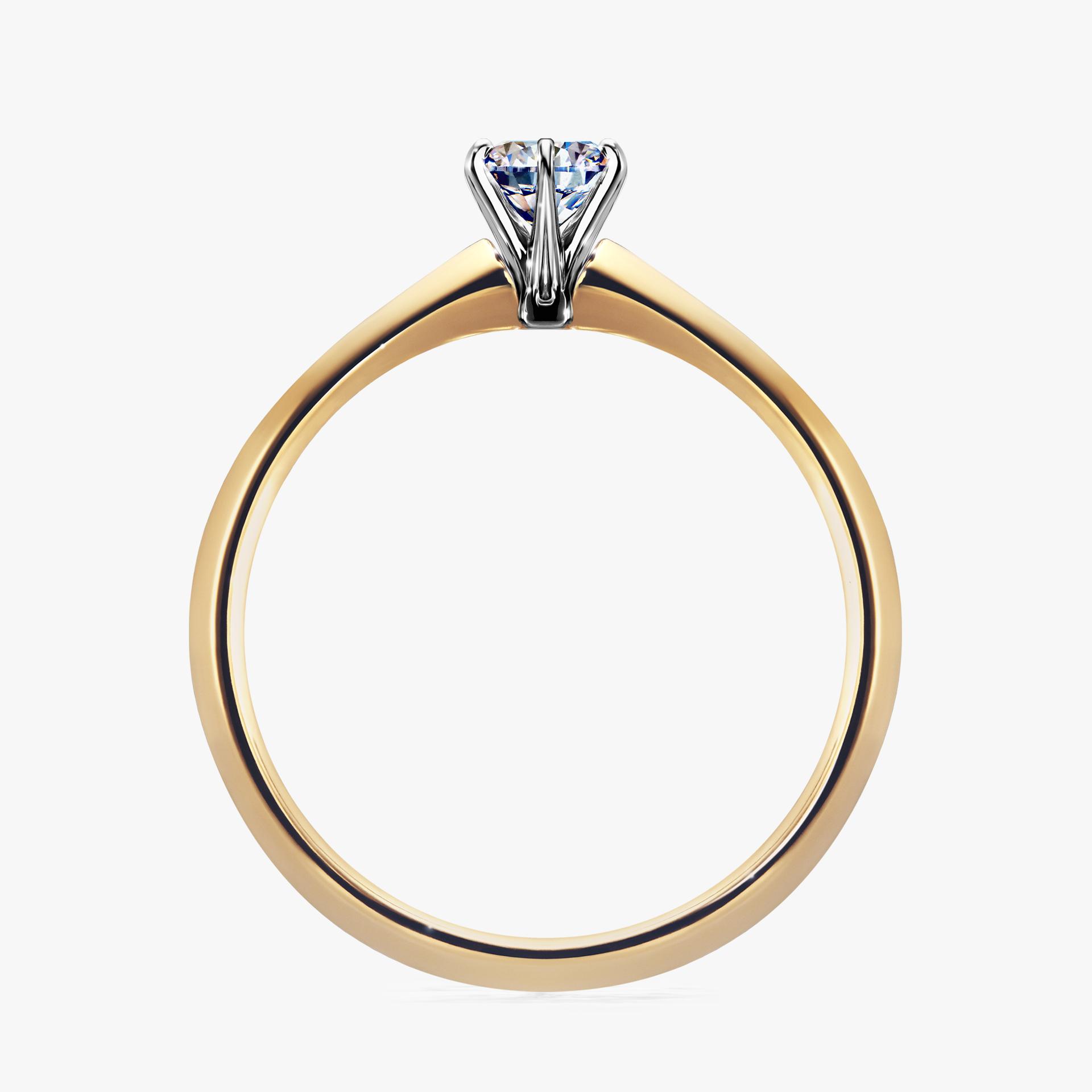 Pierscionek zareczynowy z diamentem 025 CT z zoltego zlota my queen 02