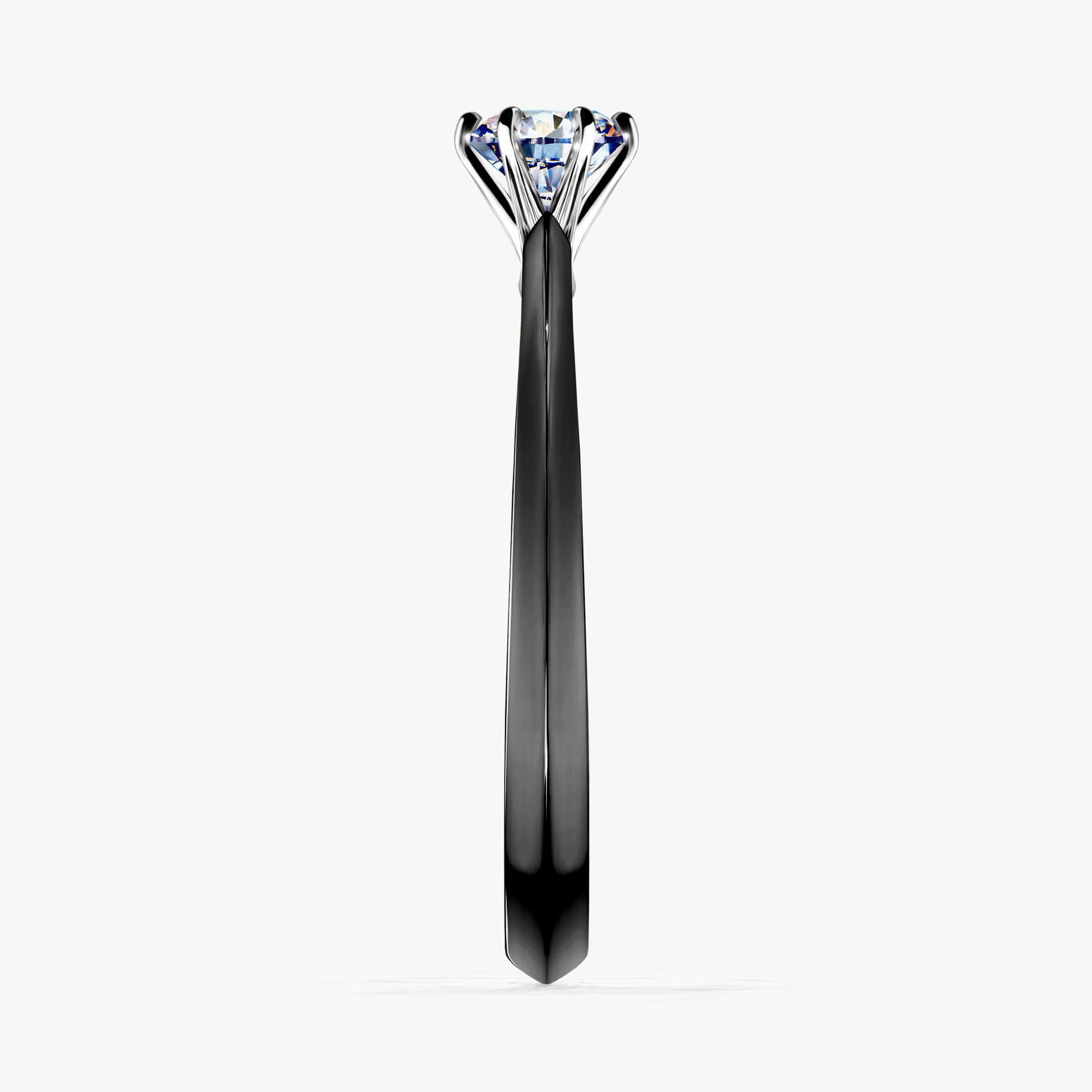 Pierscionek zareczynowy z diamentem 030 CT z czarnego zlota my queen 03