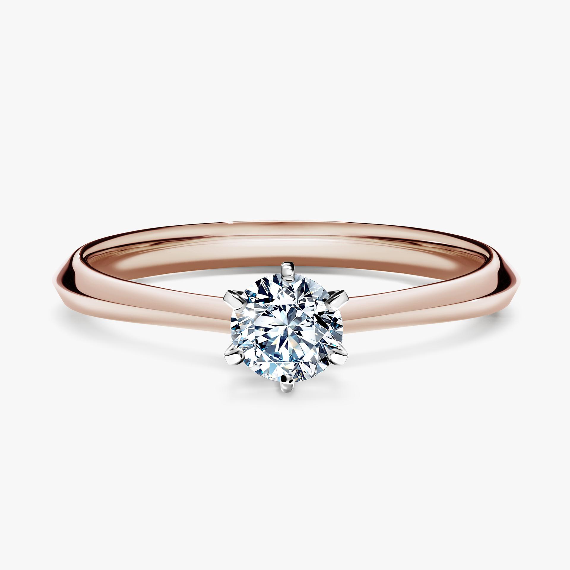 Pierscionek zareczynowy z diamentem 030 CT z rozowego zlota my queen 01