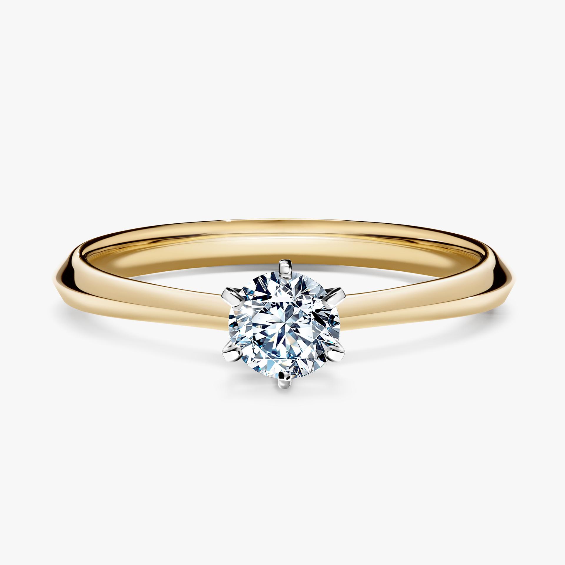 Pierscionek zareczynowy z diamentem 030 CT z zoltego zlota my queen 01