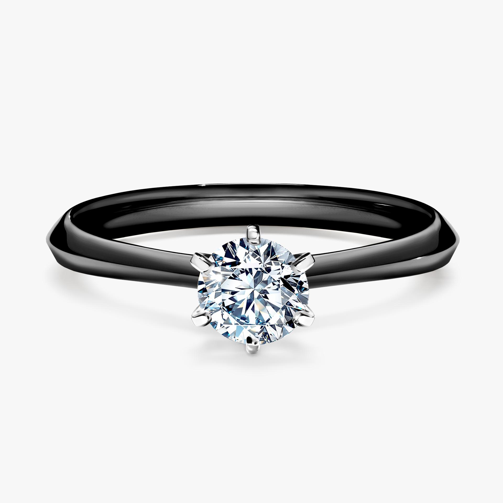 Pierscionek zareczynowy z diamentem 050 CT z czarnego zlota my queen 01
