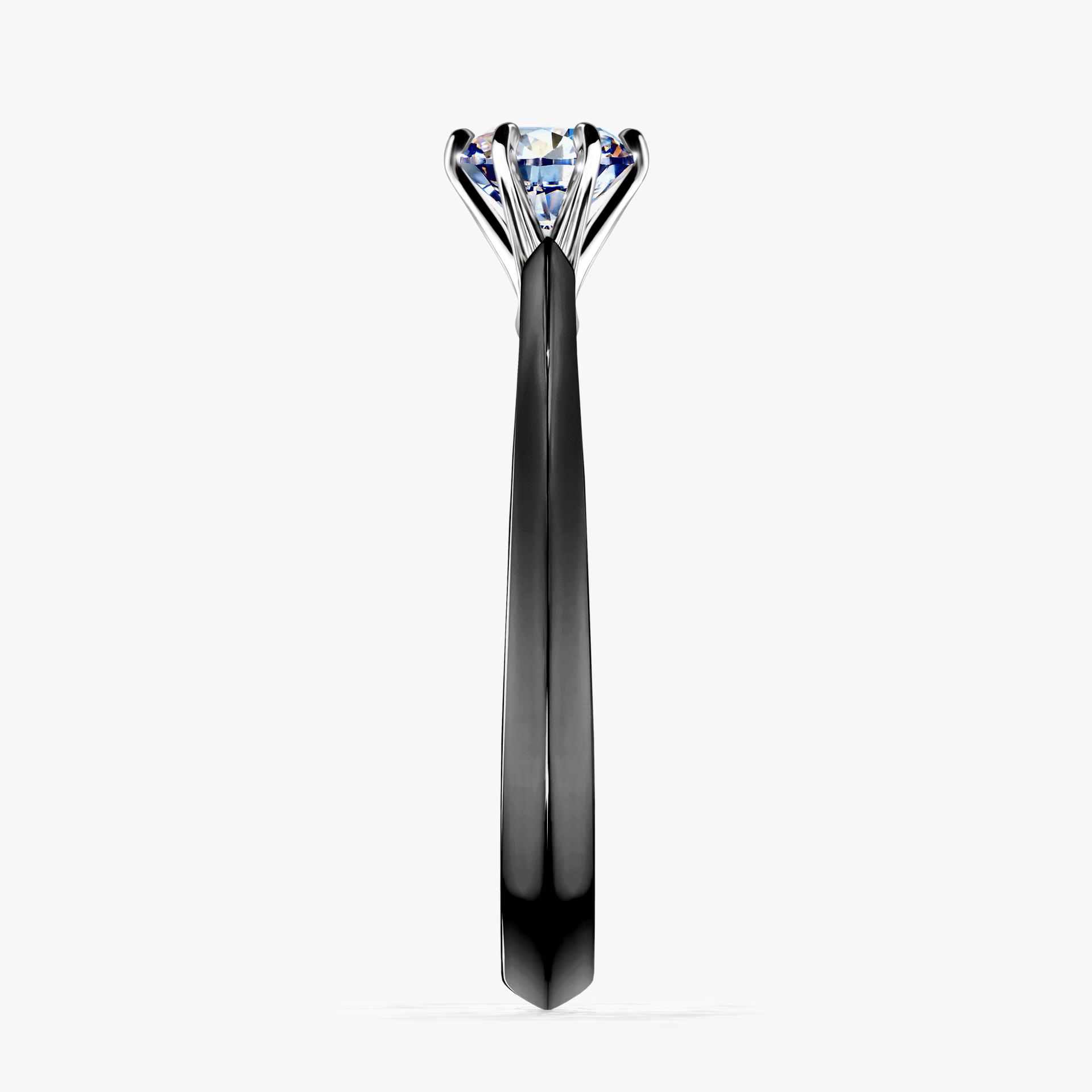 Pierscionek zareczynowy z diamentem 050 CT z czarnego zlota my queen 03