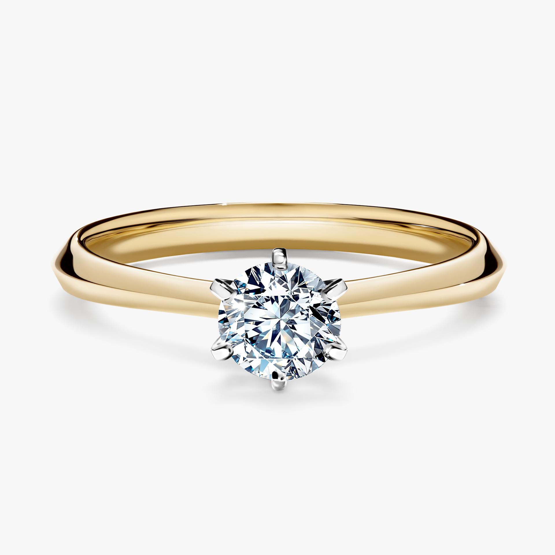 Pierścionek zaręczynowy My Queen z żółtego złota z diamentem naturalnym 0,50ct