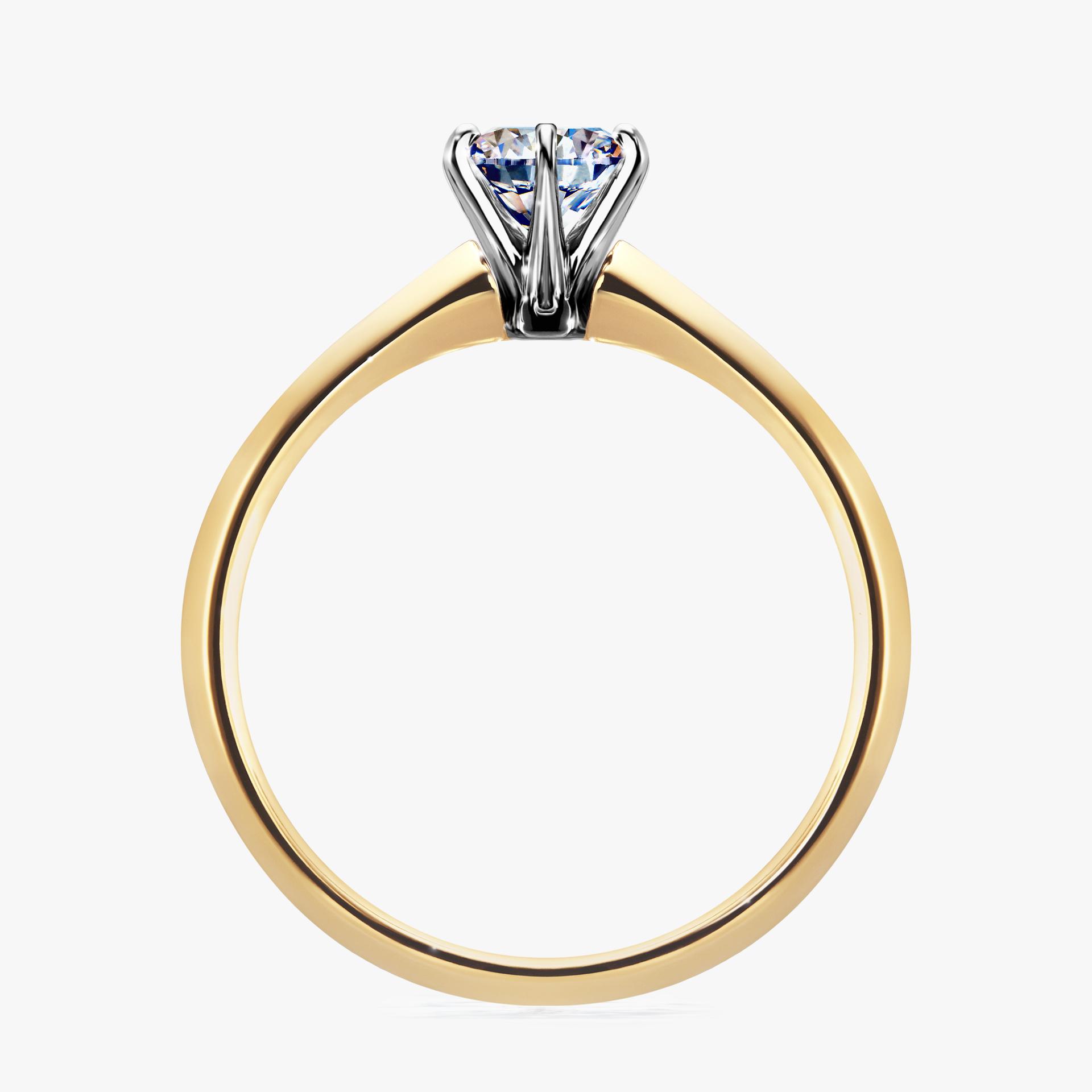 Pierścionek zaręczynowy My Queen z żółtego złota z diamentem naturalnym 0,50ct