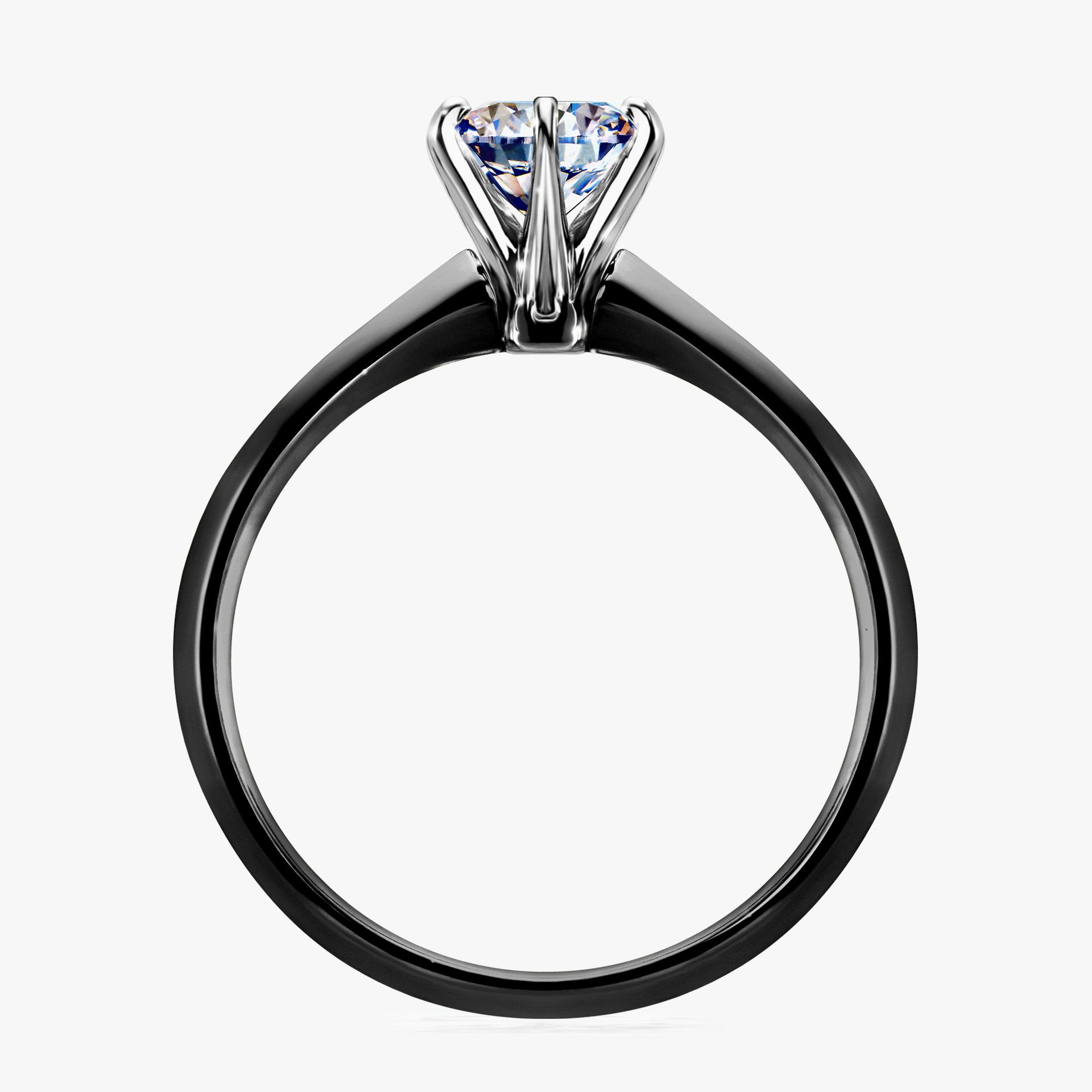 Pierscionek zareczynowy z diamentem 080 CT z czarnego zlota my queen 02
