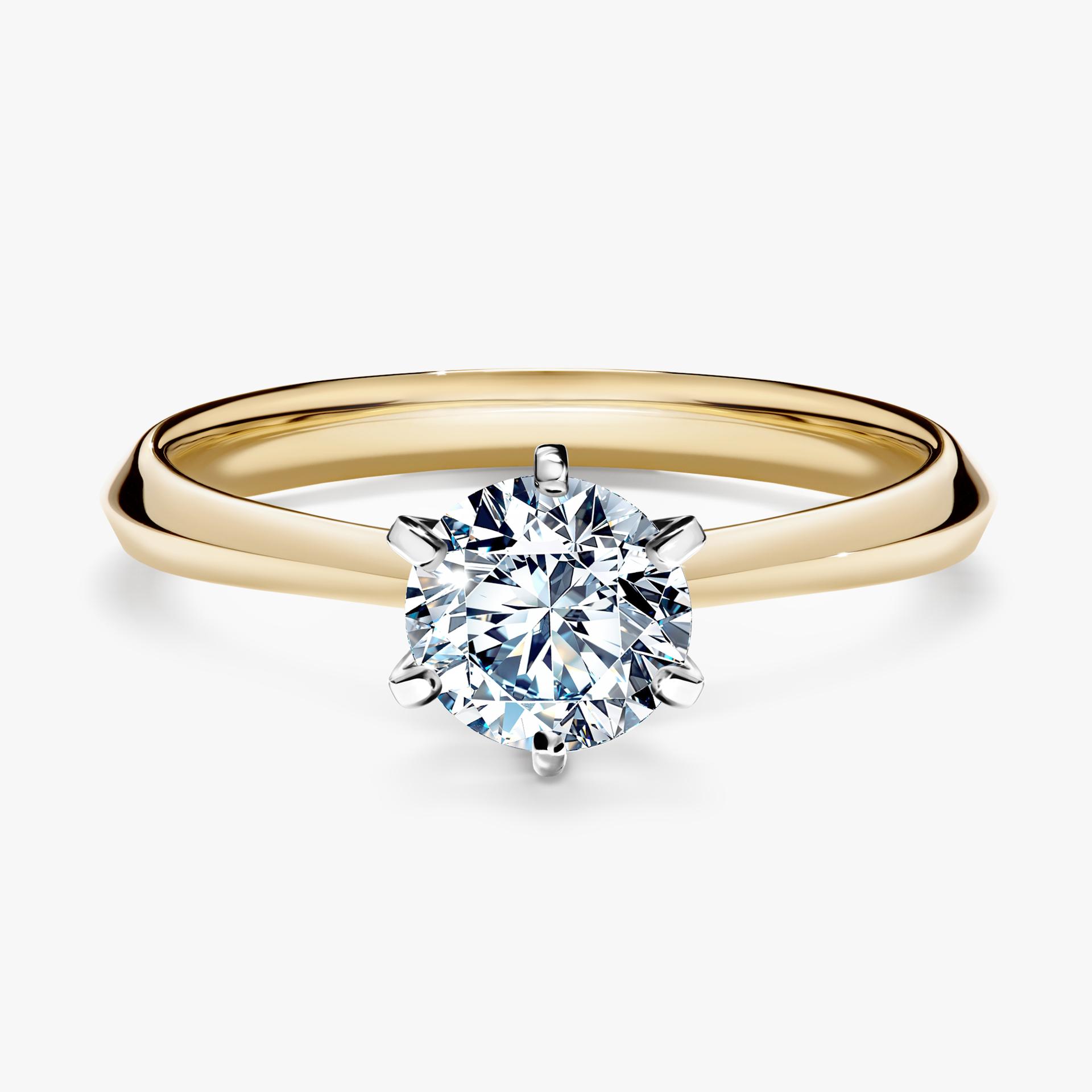 Pierscionek zareczynowy z diamentem 080 CT z zoltego zlota my queen 01
