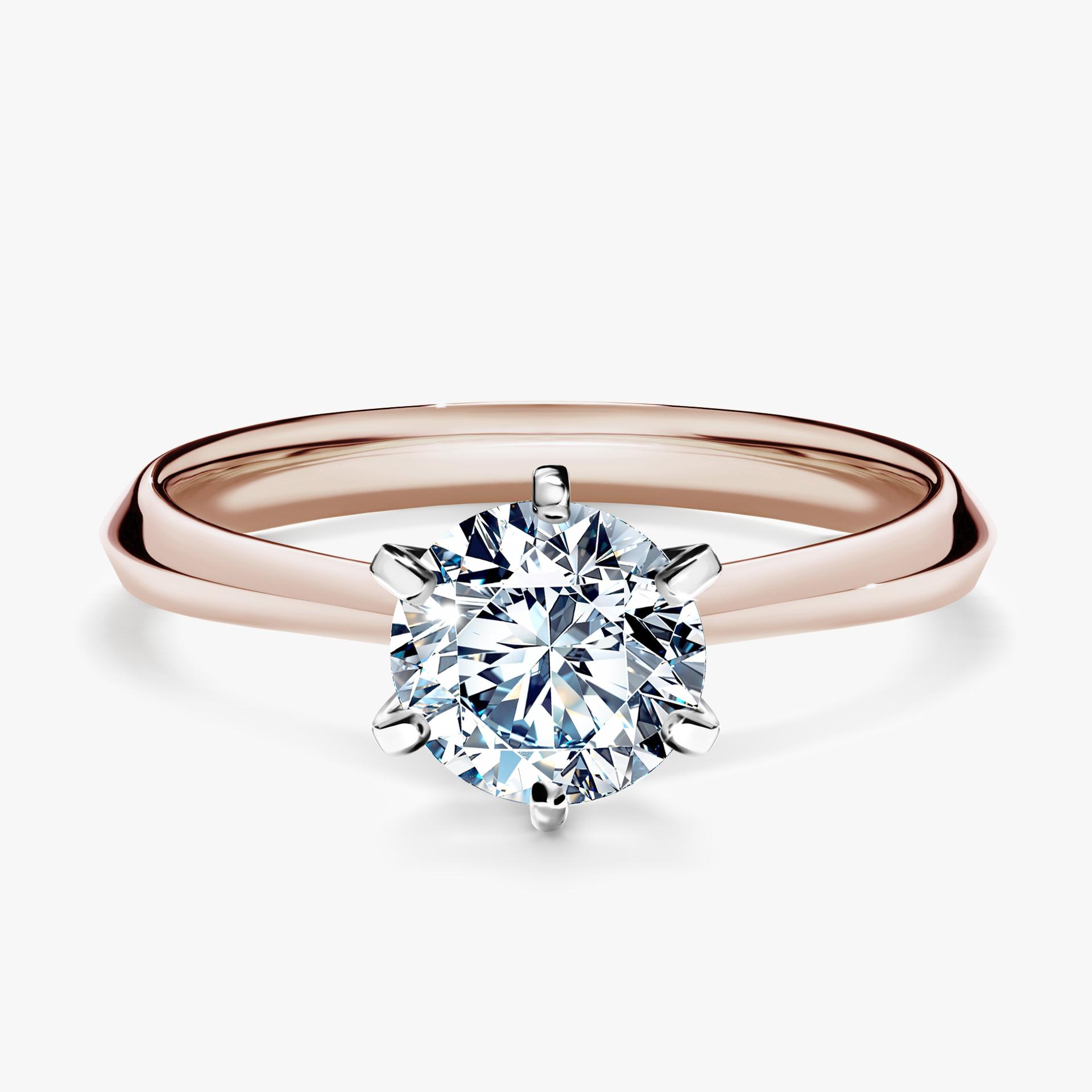 Pierscionek zareczynowy z diamentem 100 CT z rozowego zlota my queen 01