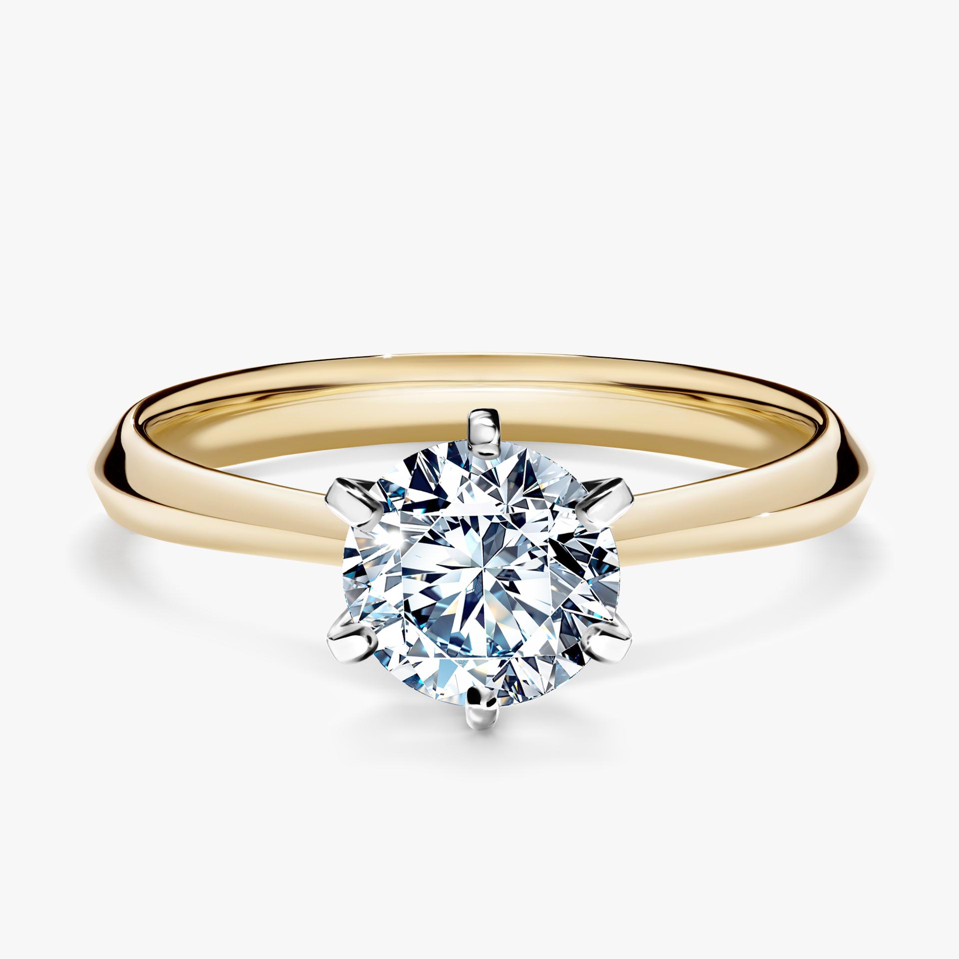 Pierscionek zareczynowy z diamentem 100 CT z zoltego zlota my queen 01