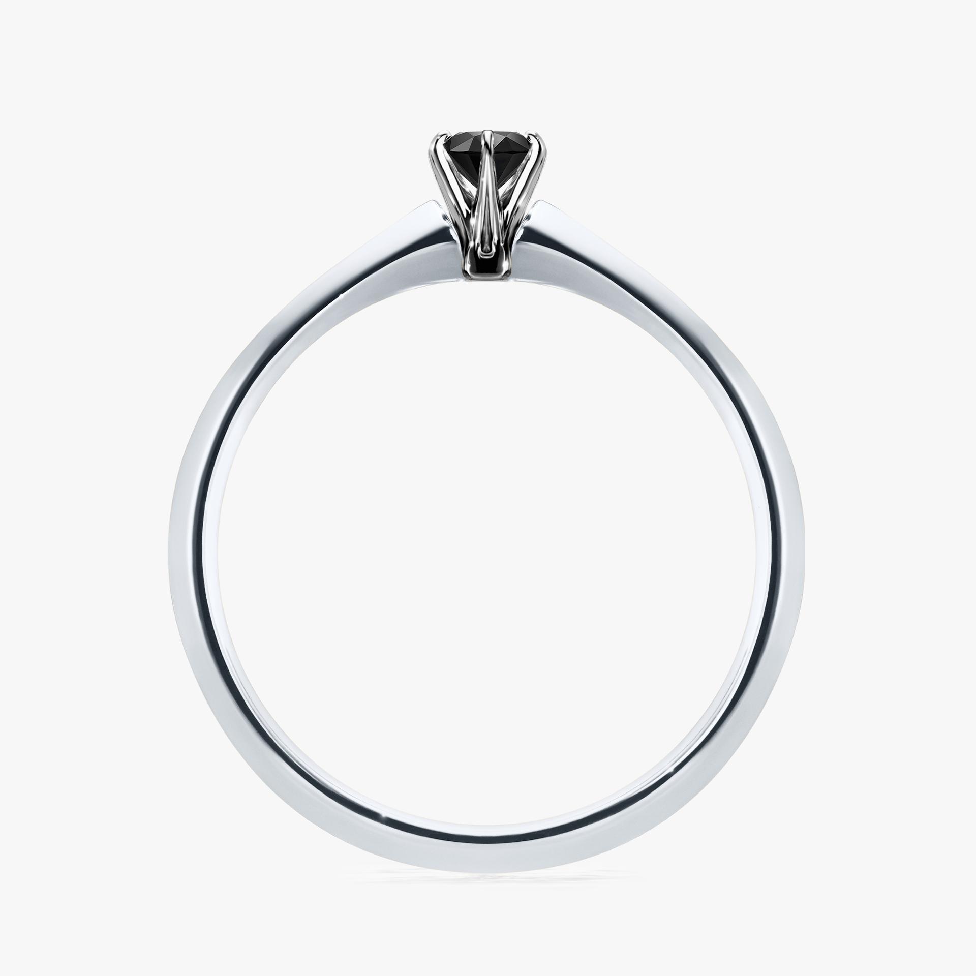 Pierscionek zareczynowy z diamentem czarny 010 CT z bialego zlota my queen 02