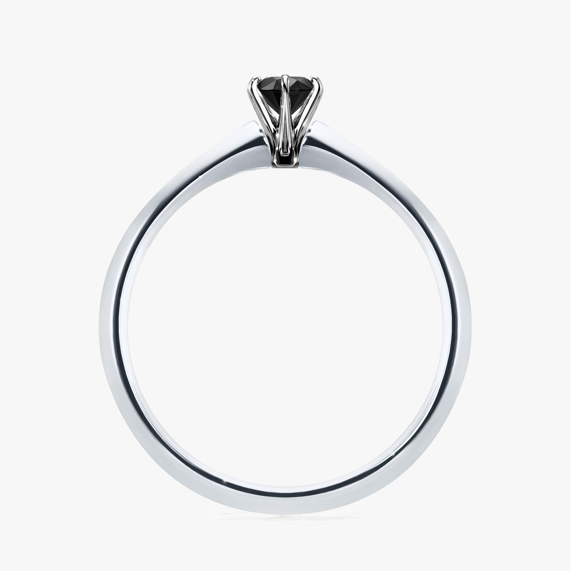 Pierscionek zareczynowy z diamentem czarny 017 CT z bialego zlota my queen 02