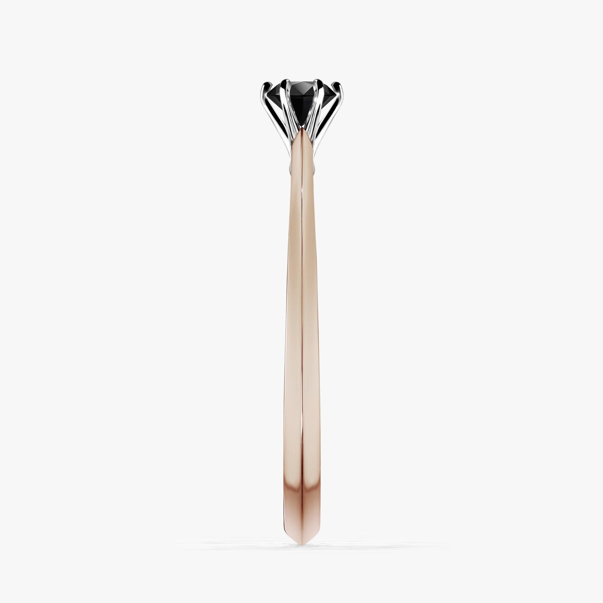Pierscionek zareczynowy z diamentem czarny 017 CT z rozowego zlota my queen 03