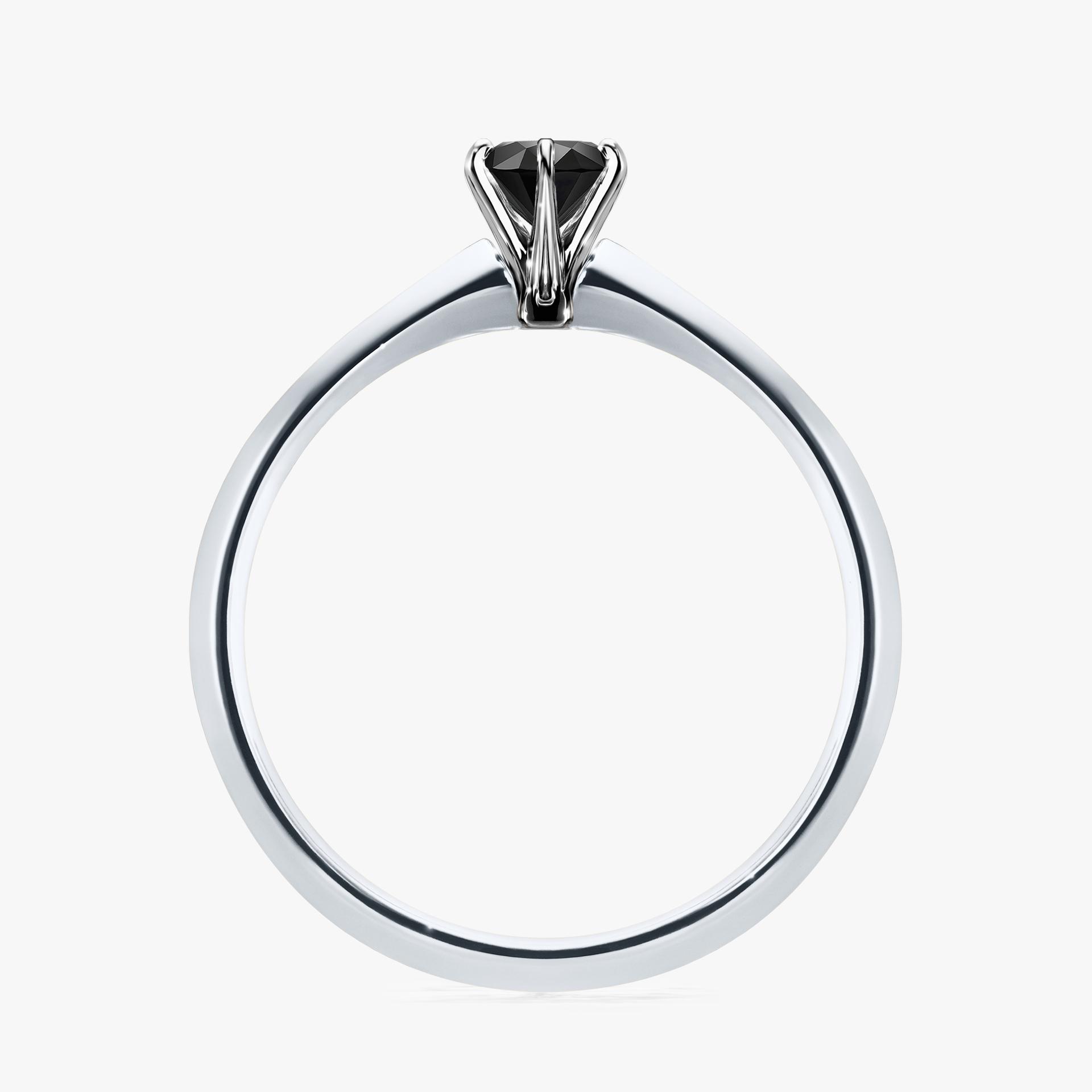 Pierścionek zaręczynowy My Queen z białego złota z czarnym diamentem 0,25ct