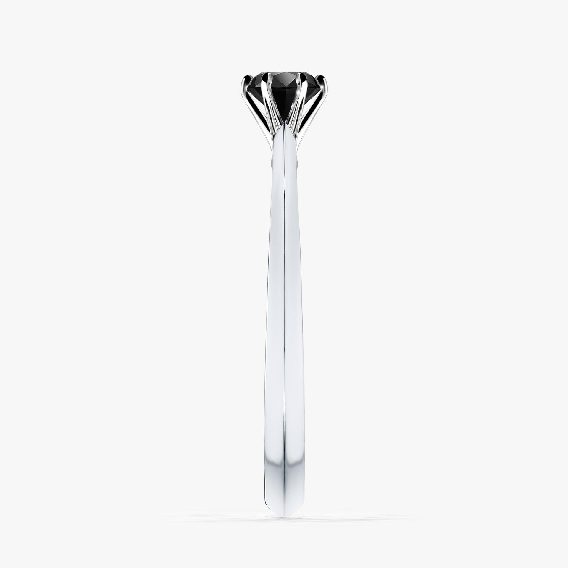 Pierścionek zaręczynowy My Queen z białego złota z czarnym diamentem 0,25ct