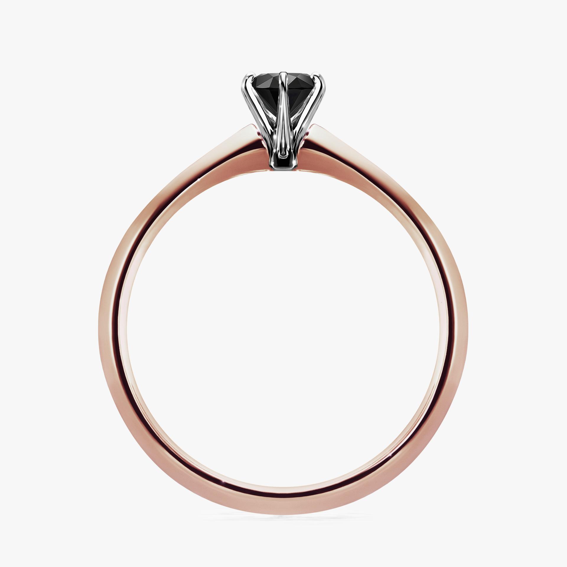 Pierscionek zareczynowy z diamentem czarny 025 CT z rozowego zlota my queen 02
