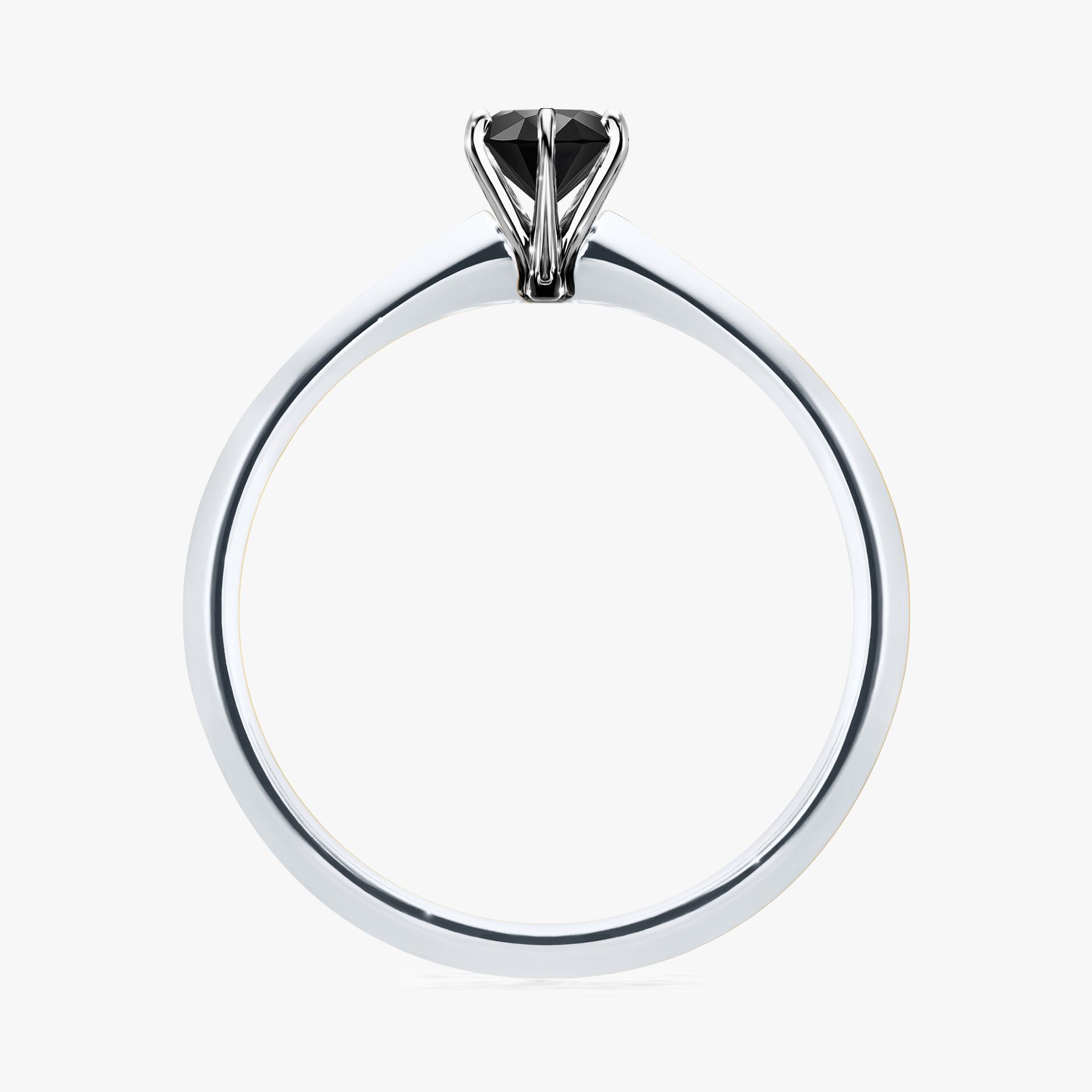 Pierscionek zareczynowy z diamentem czarny 030 CT z bialego zlota my queen 02