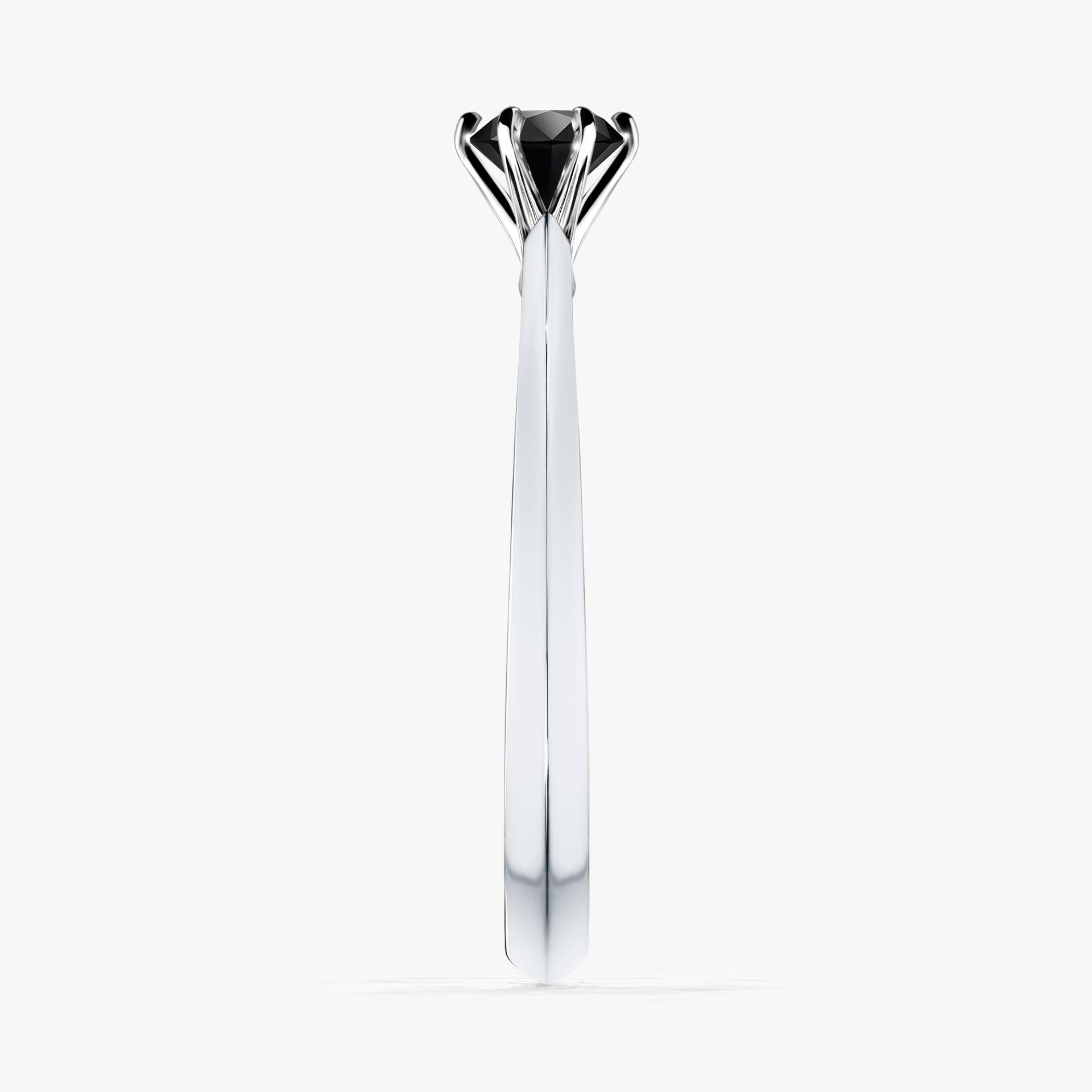 Pierscionek zareczynowy z diamentem czarny 030 CT z bialego zlota my queen 03
