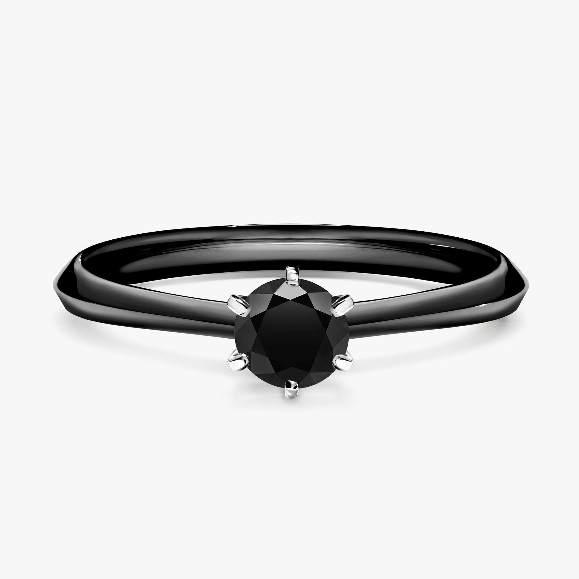 Pierscionek zareczynowy z diamentem czarny 030 CT z czarnego zlota my queen 01
