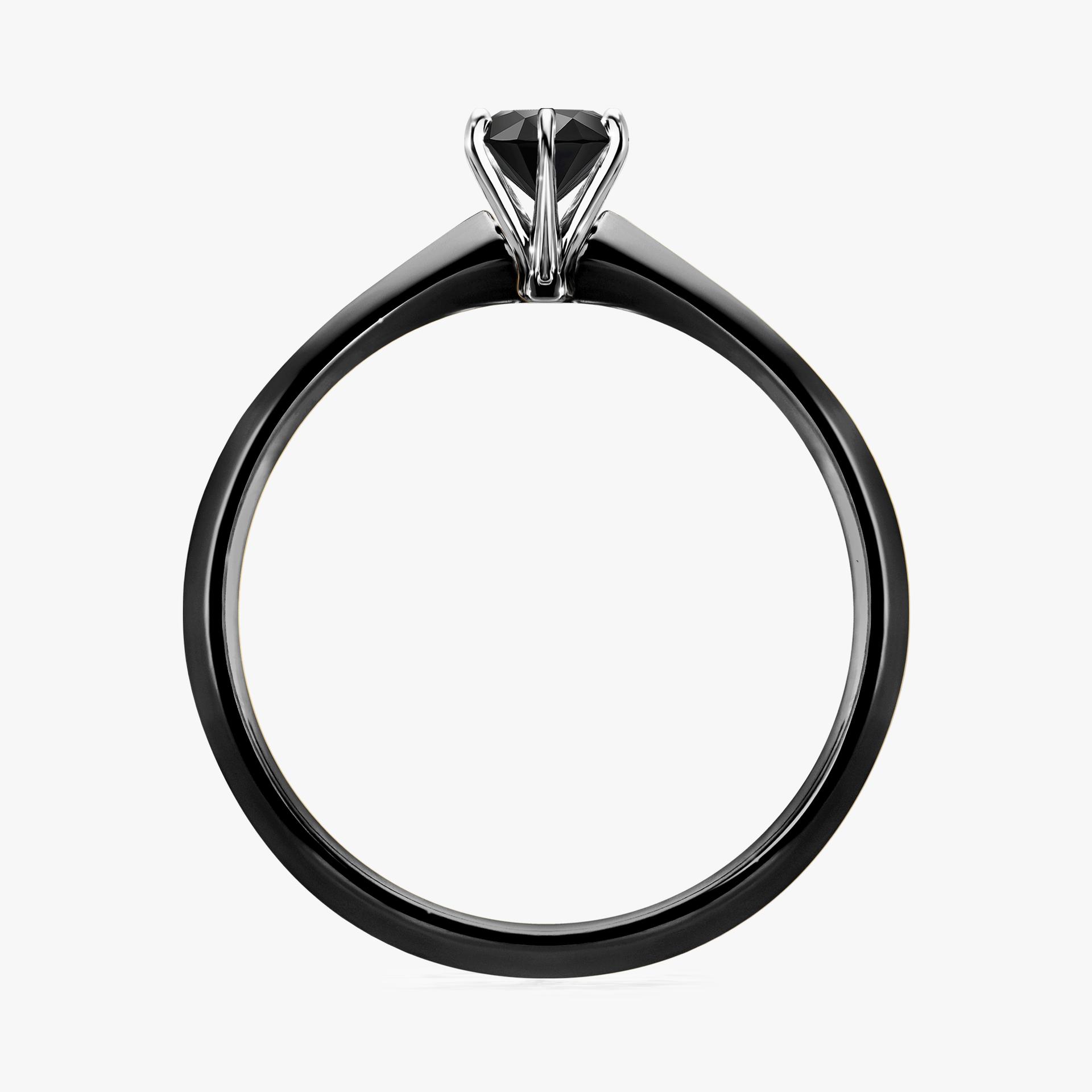 Pierscionek zareczynowy z diamentem czarny 030 CT z czarnego zlota my queen 02