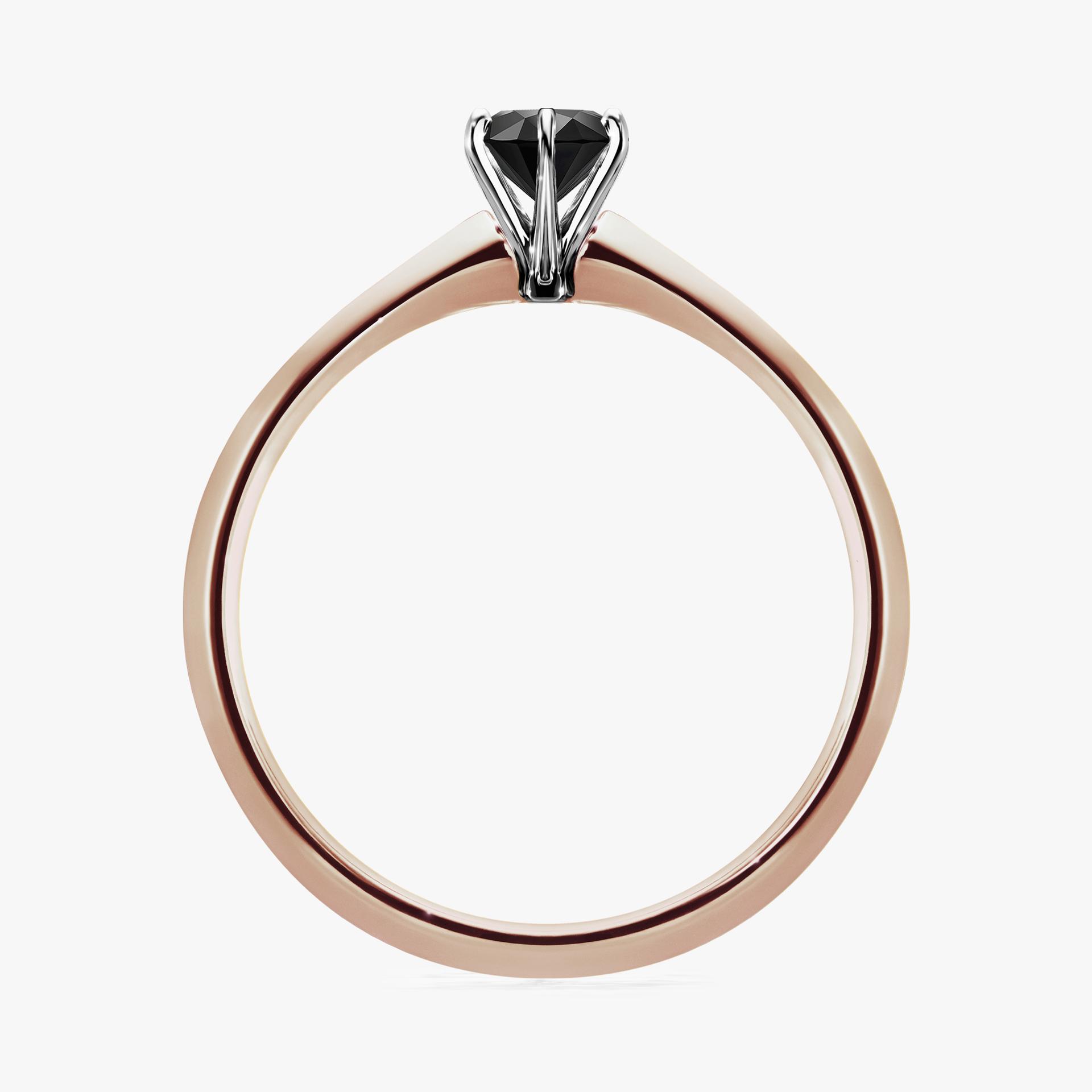 Pierscionek zareczynowy z diamentem czarny 030 CT z rozowego zlota my queen 02