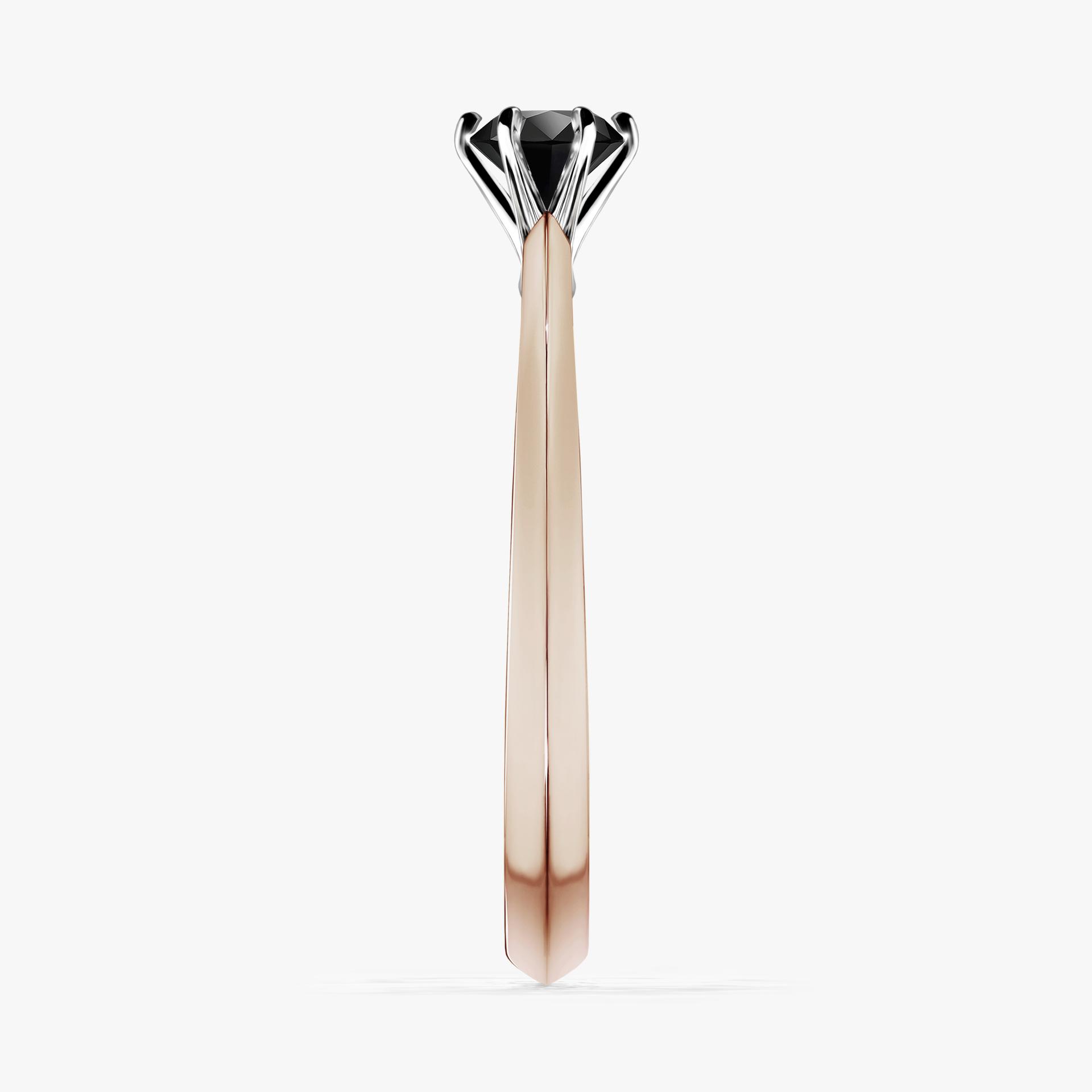 Pierscionek zareczynowy z diamentem czarny 030 CT z rozowego zlota my queen 03