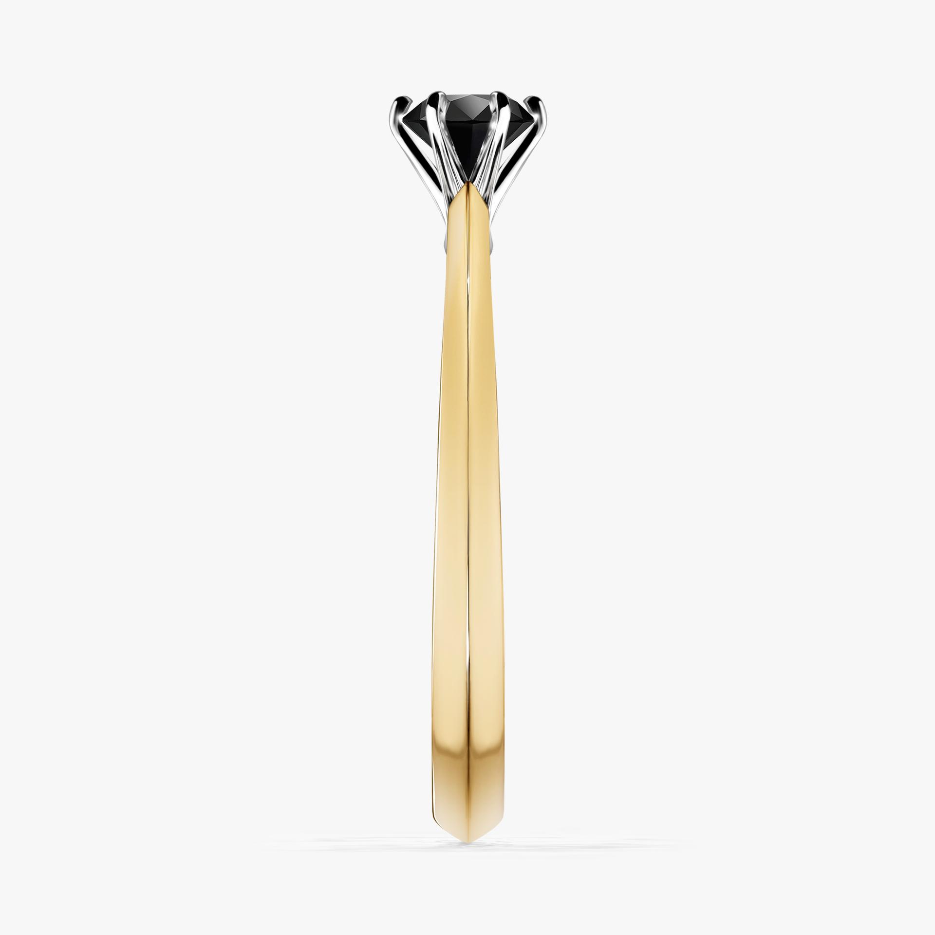 Pierscionek zareczynowy z diamentem czarny 030 CT z zoltego zlota my queen 03