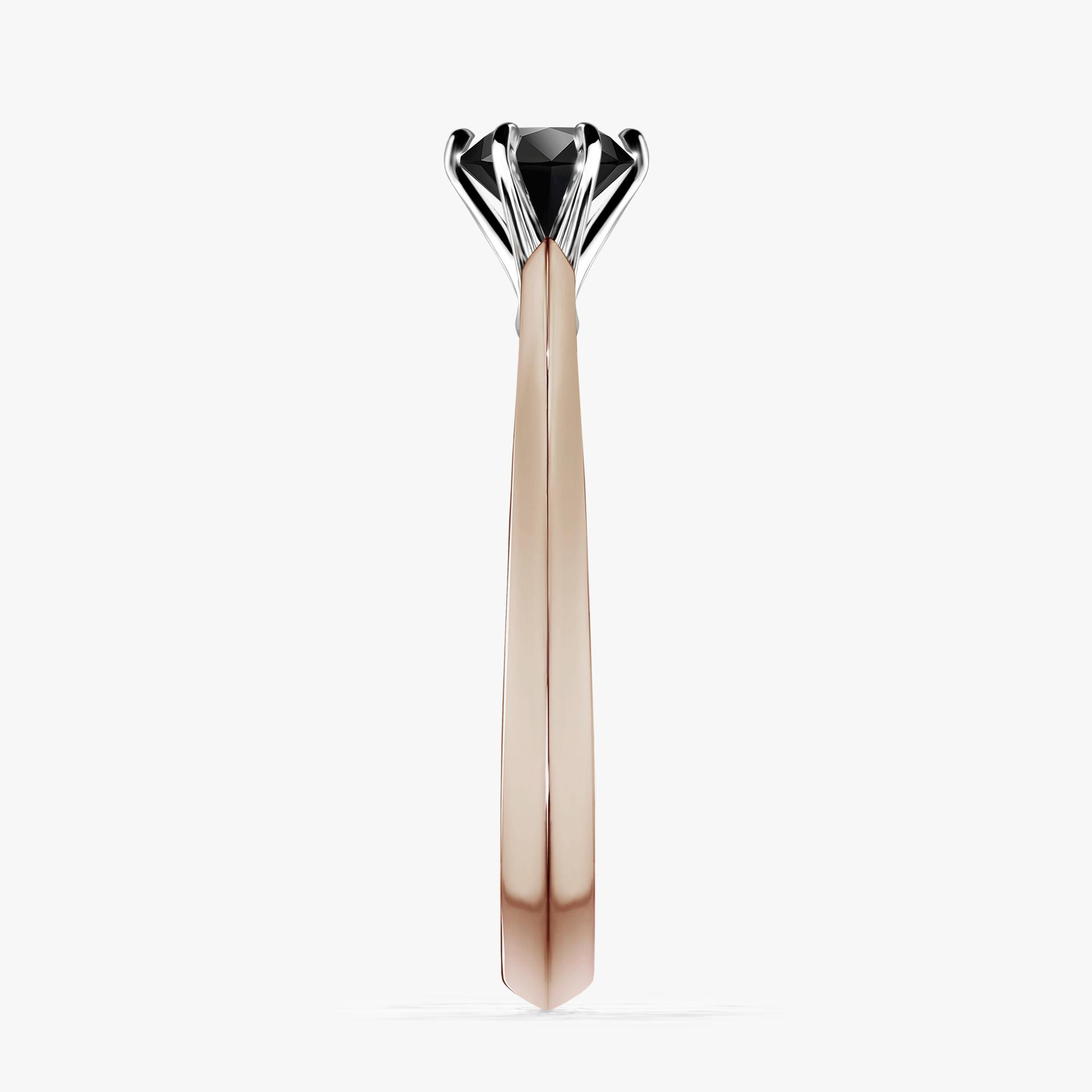 Pierscionek zareczynowy z diamentem czarny 050 CT z rozowego zlota my queen 03