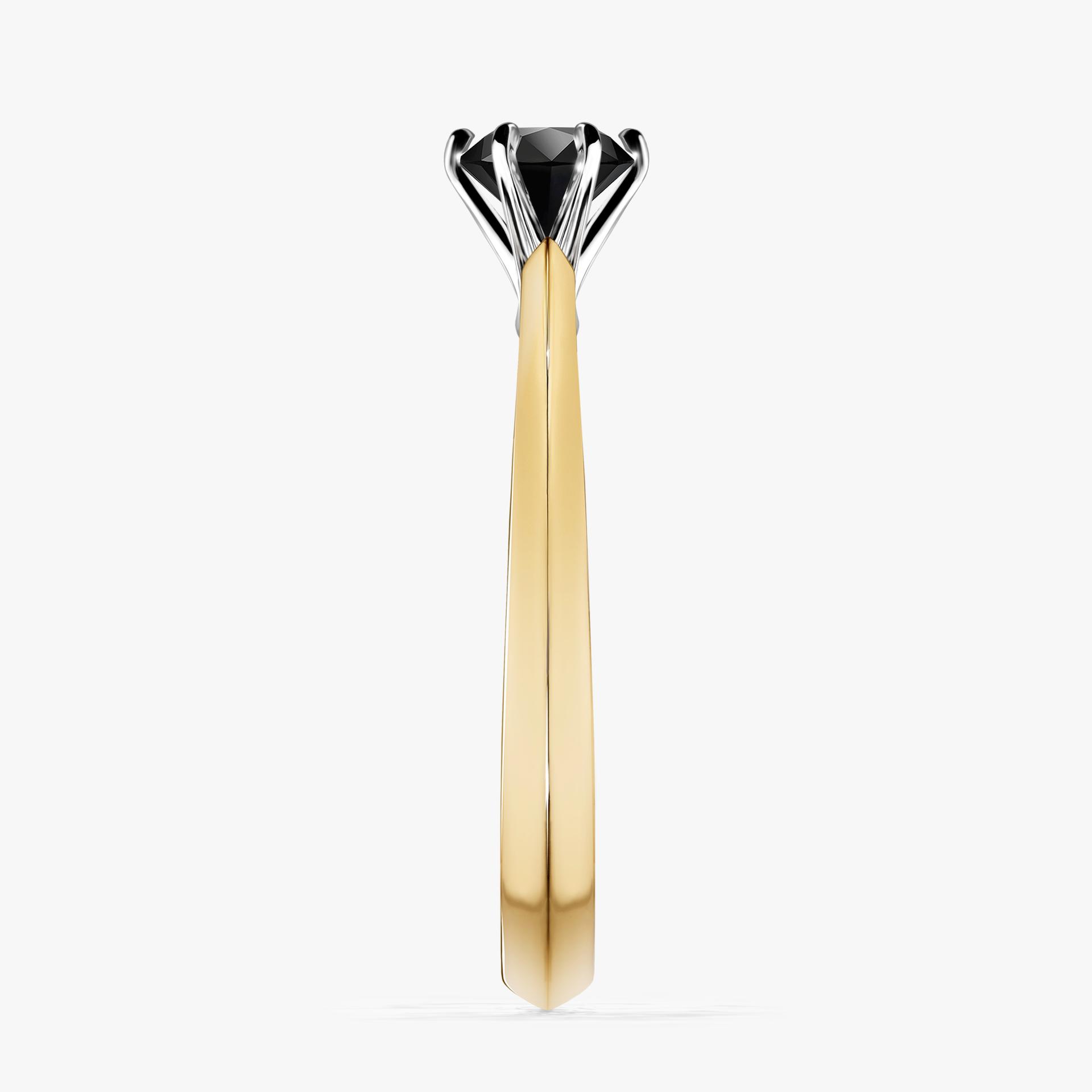 Pierscionek zareczynowy z diamentem czarny 050 CT z zoltego zlota my queen 03