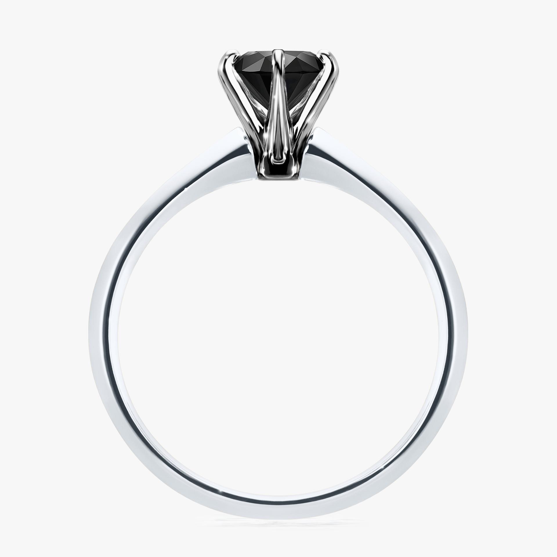 Pierscionek zareczynowy z diamentem czarny 080 CT z bialego zlota my queen 02