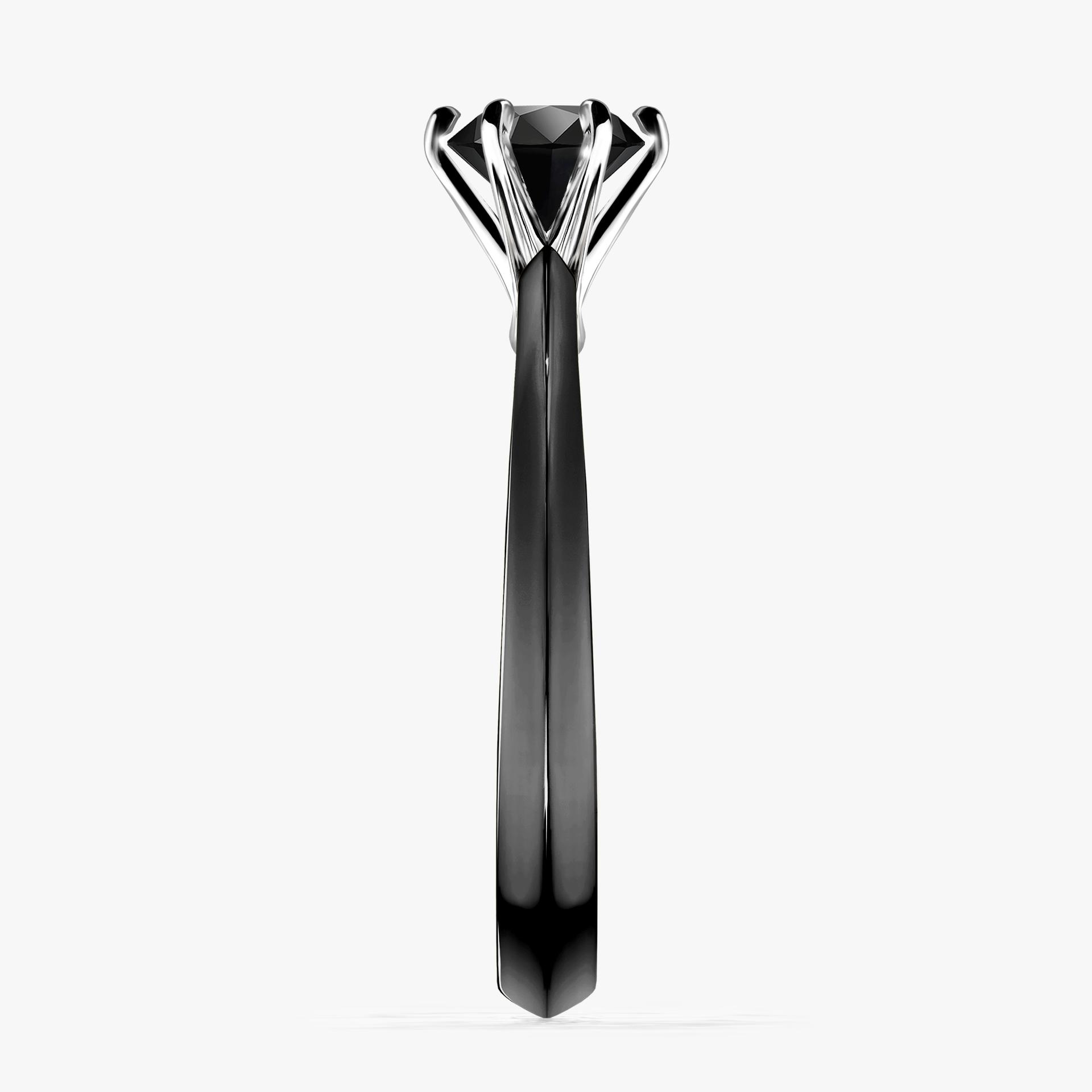Pierscionek zareczynowy z diamentem czarny 080 CT z czarnego zlota my queen 03