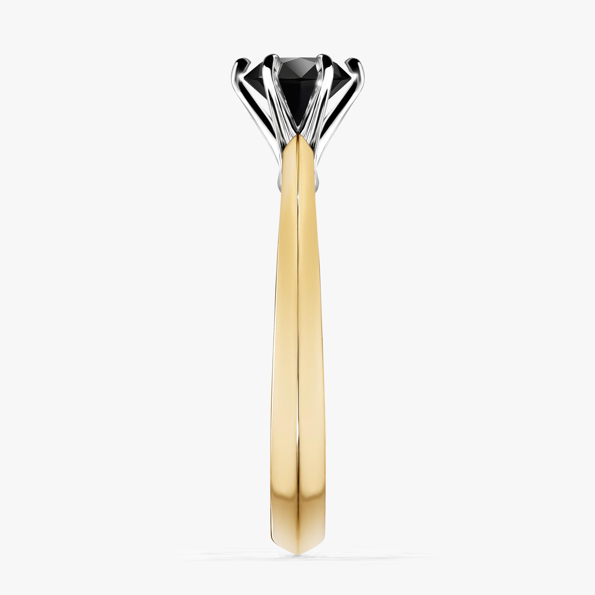 Pierscionek zareczynowy z diamentem czarny 080 CT z zoltego zlota my queen 03