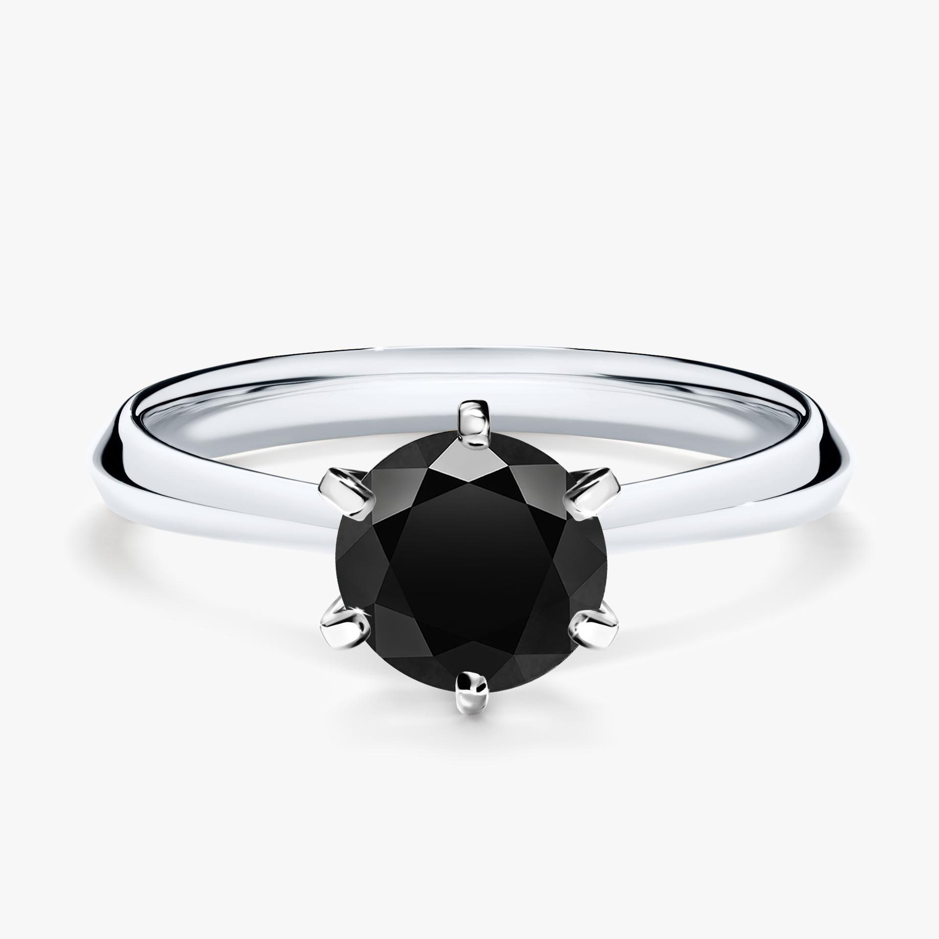 Pierscionek zareczynowy z diamentem czarny 100 CT z bialego zlota my queen 01