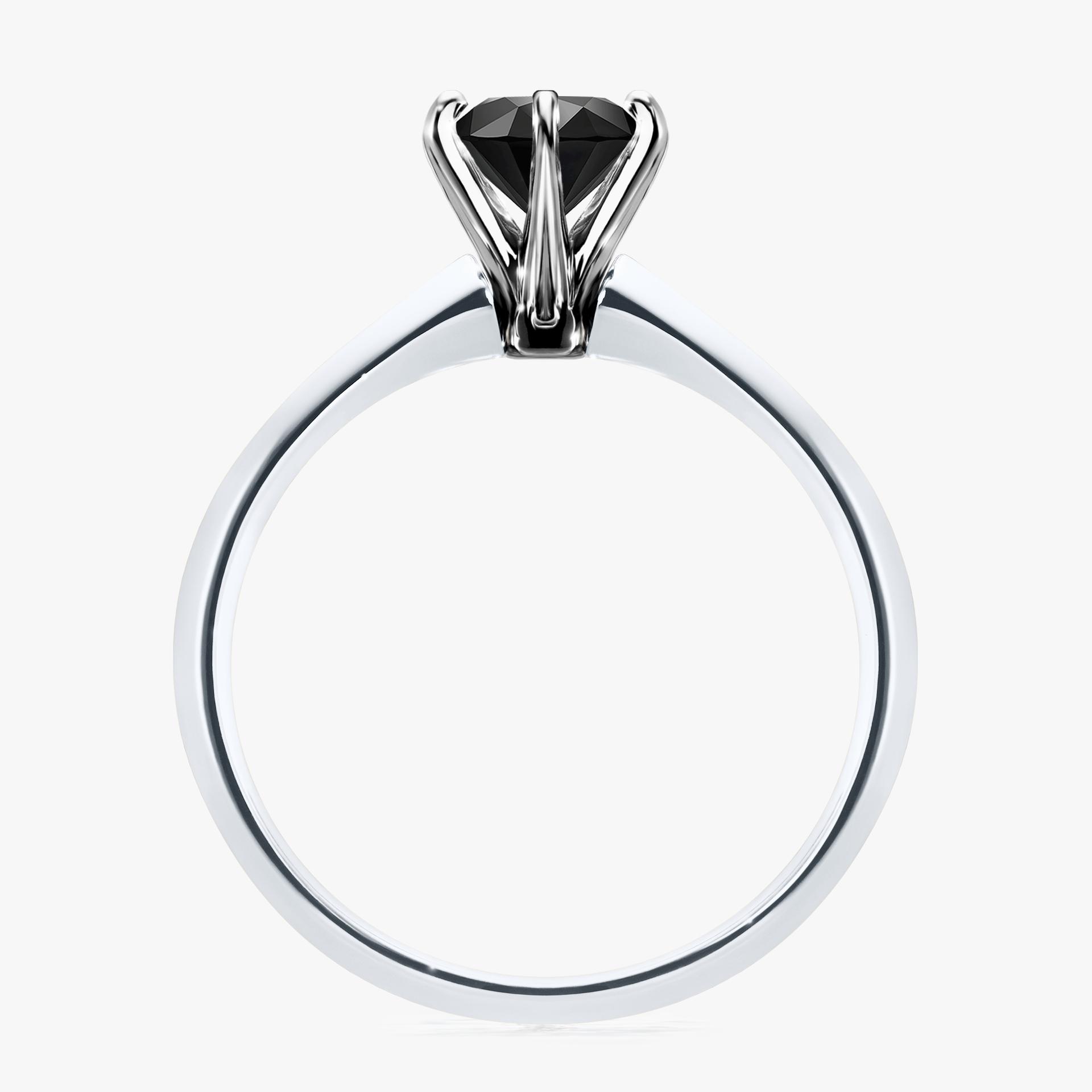Pierscionek zareczynowy z diamentem czarny 100 CT z bialego zlota my queen 02