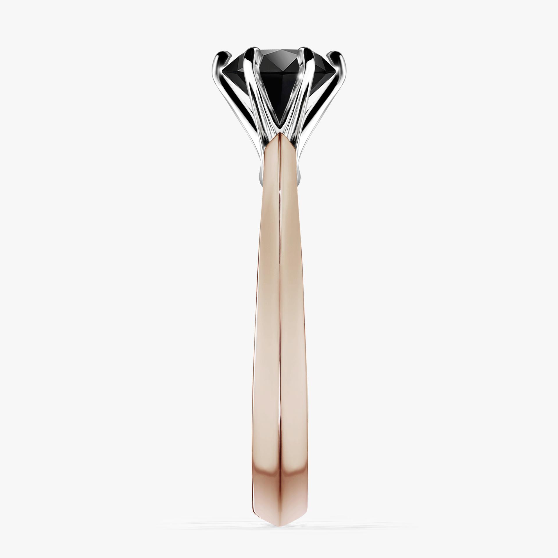 Pierscionek zareczynowy z diamentem czarny 100 CT z rozowego zlota my queen 03