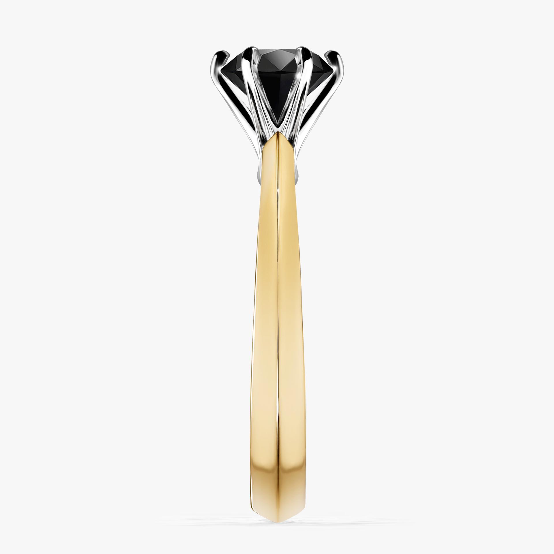Pierscionek zareczynowy z diamentem czarny 100 CT z zoltego zlota my queen 03