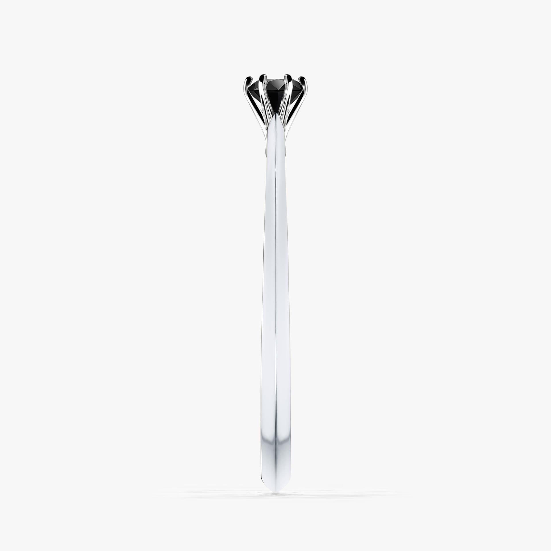 Pierscionek zareczynowy z diamentem czarnym 010 CT z bialego zlota my queen 03