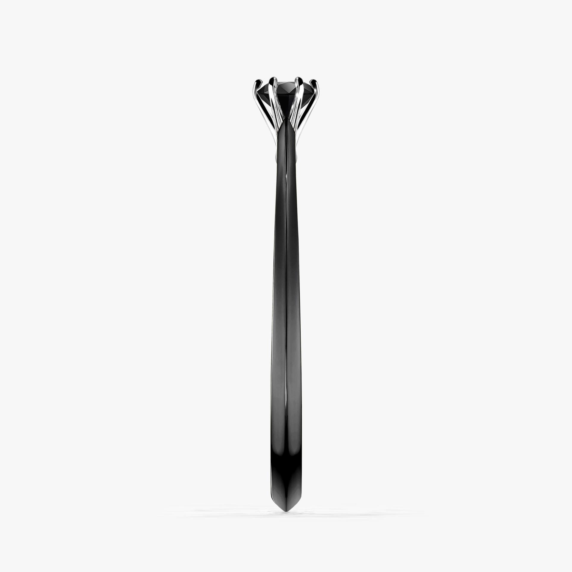 Pierscionek zareczynowy z diamentem czarnym 010 CT z czarnego zlota my queen 03