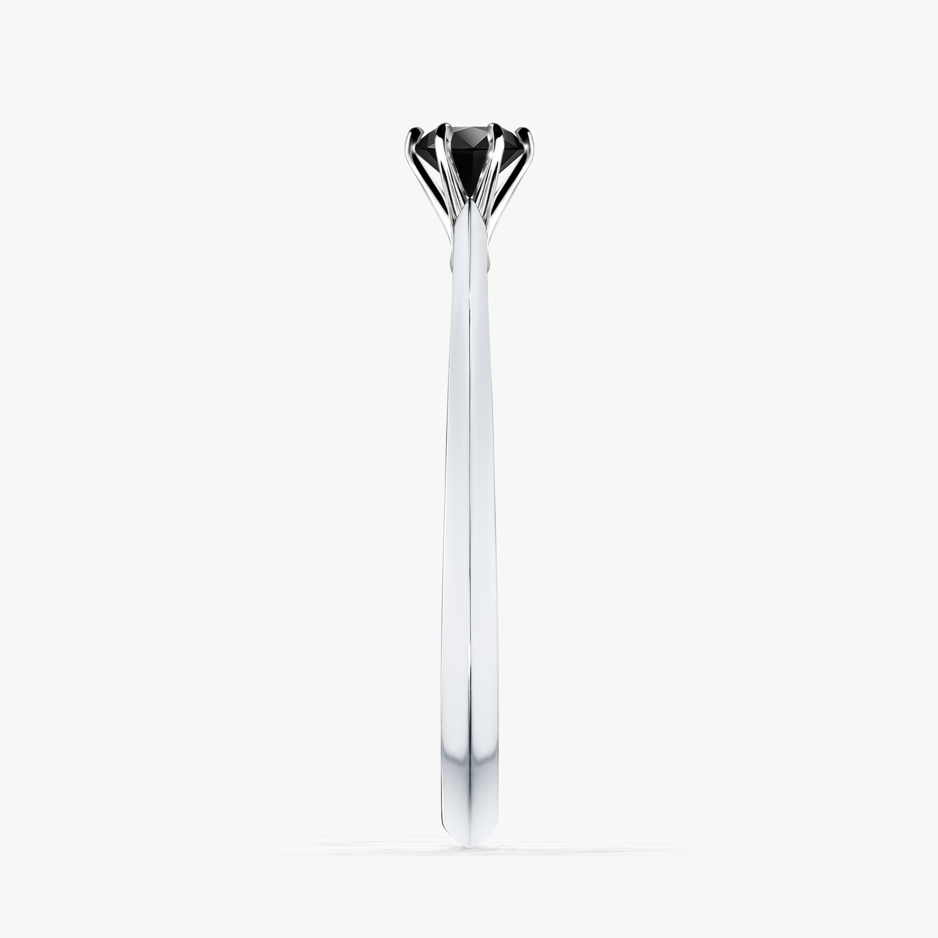Pierscionek zareczynowy z diamentem czarnym 017 CT z bialego zlota my queen 03