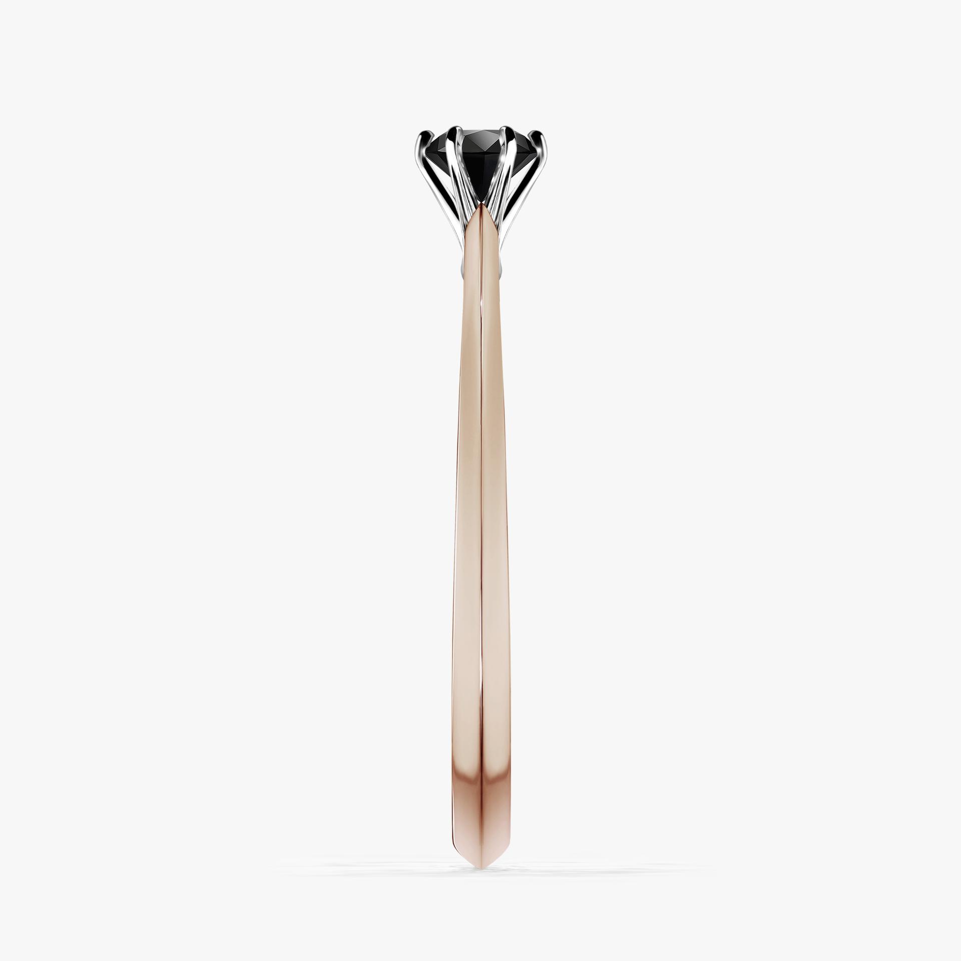 Pierscionek zareczynowy z diamentem czarnym 017 CT z rozowego zlota my queen 03