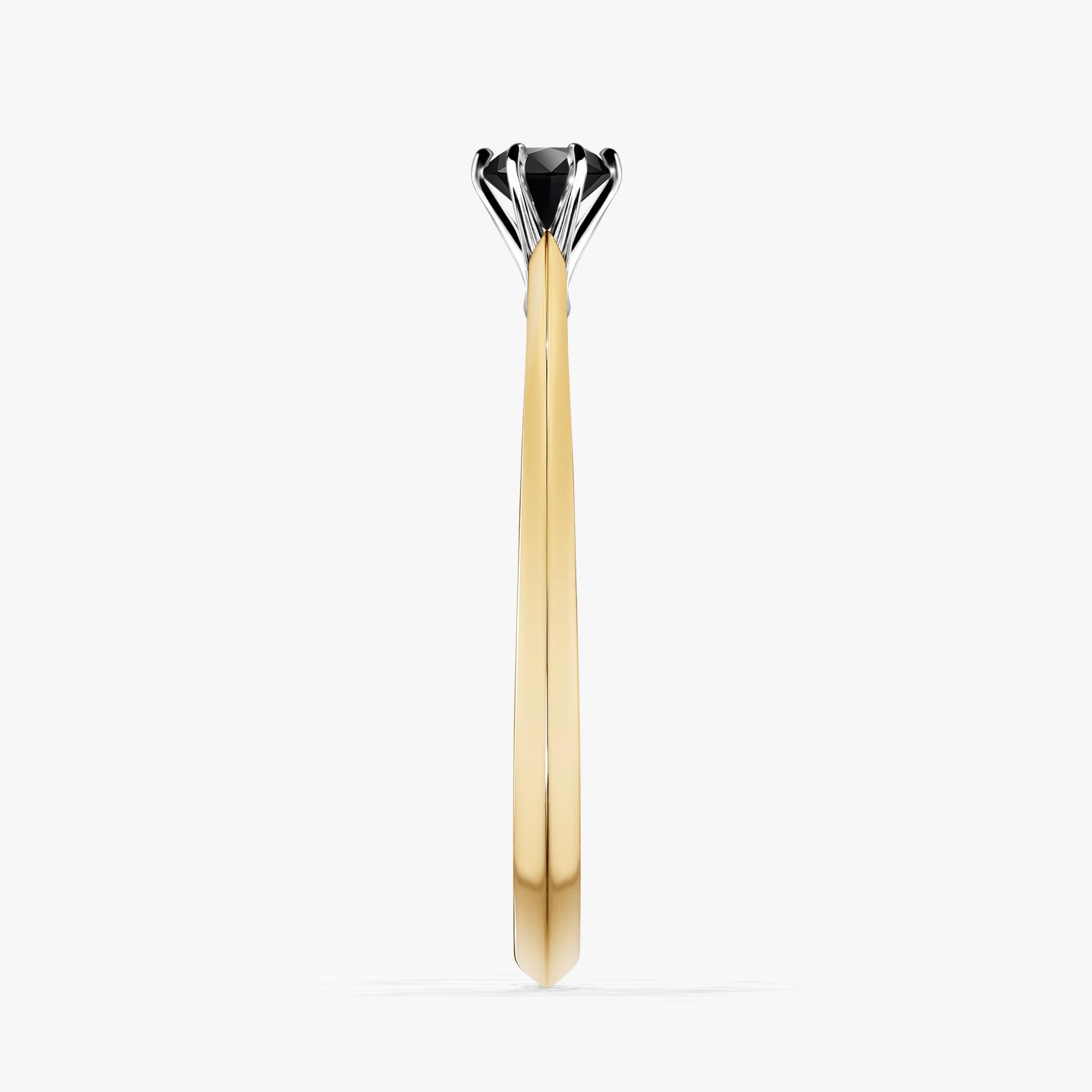 Pierscionek zareczynowy z diamentem czarnym 017 CT z zoltego zlota my queen 03