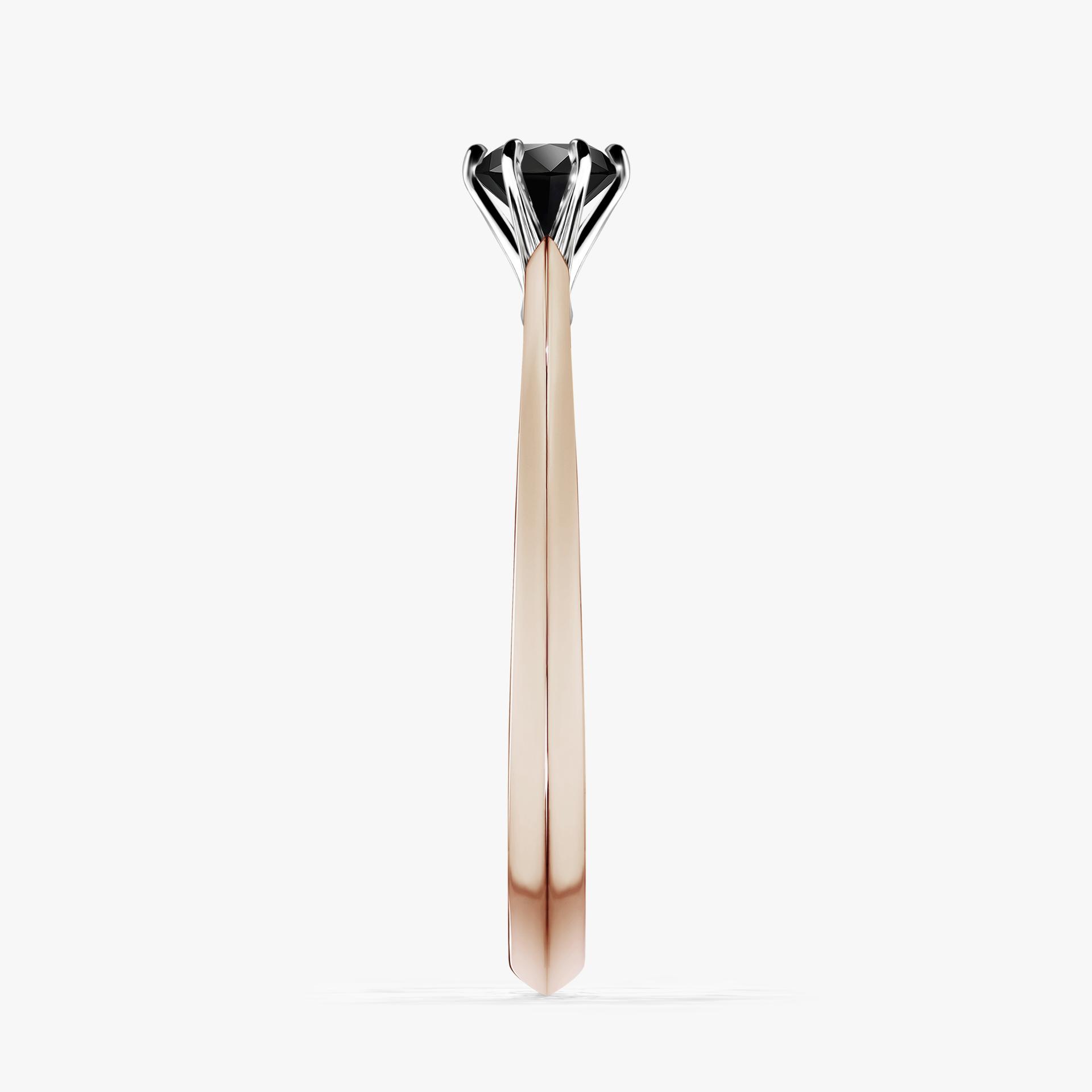 Pierscionek zareczynowy z diamentem czarnym 025 CT z rozowego zlota my queen 03