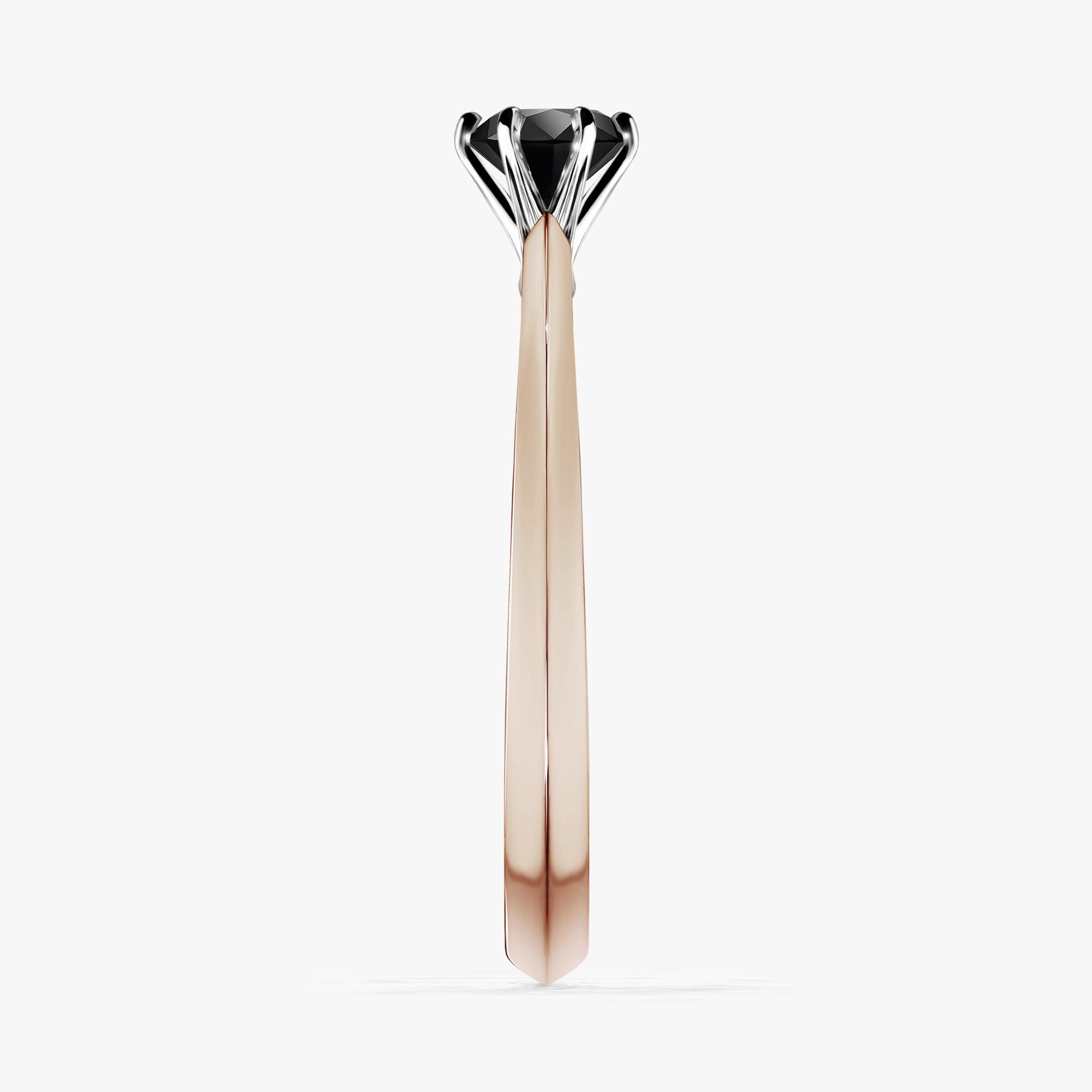 Pierscionek zareczynowy z diamentem czarnym 030 CT z rozowego zlota my queen 03