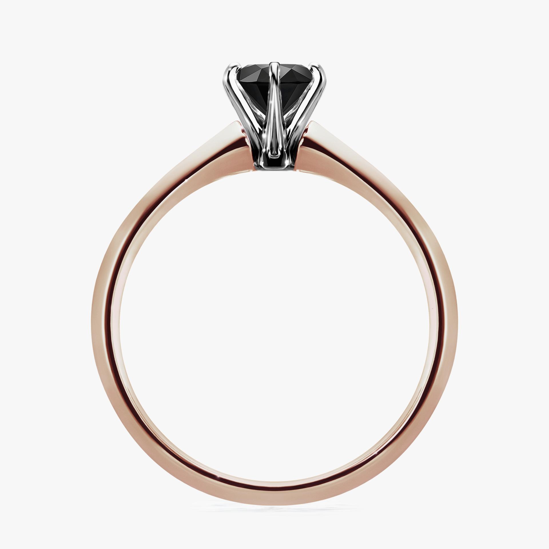 Pierscionek zareczynowy z diamentem czarnym 050 CT z rozowego zlota my queen 02
