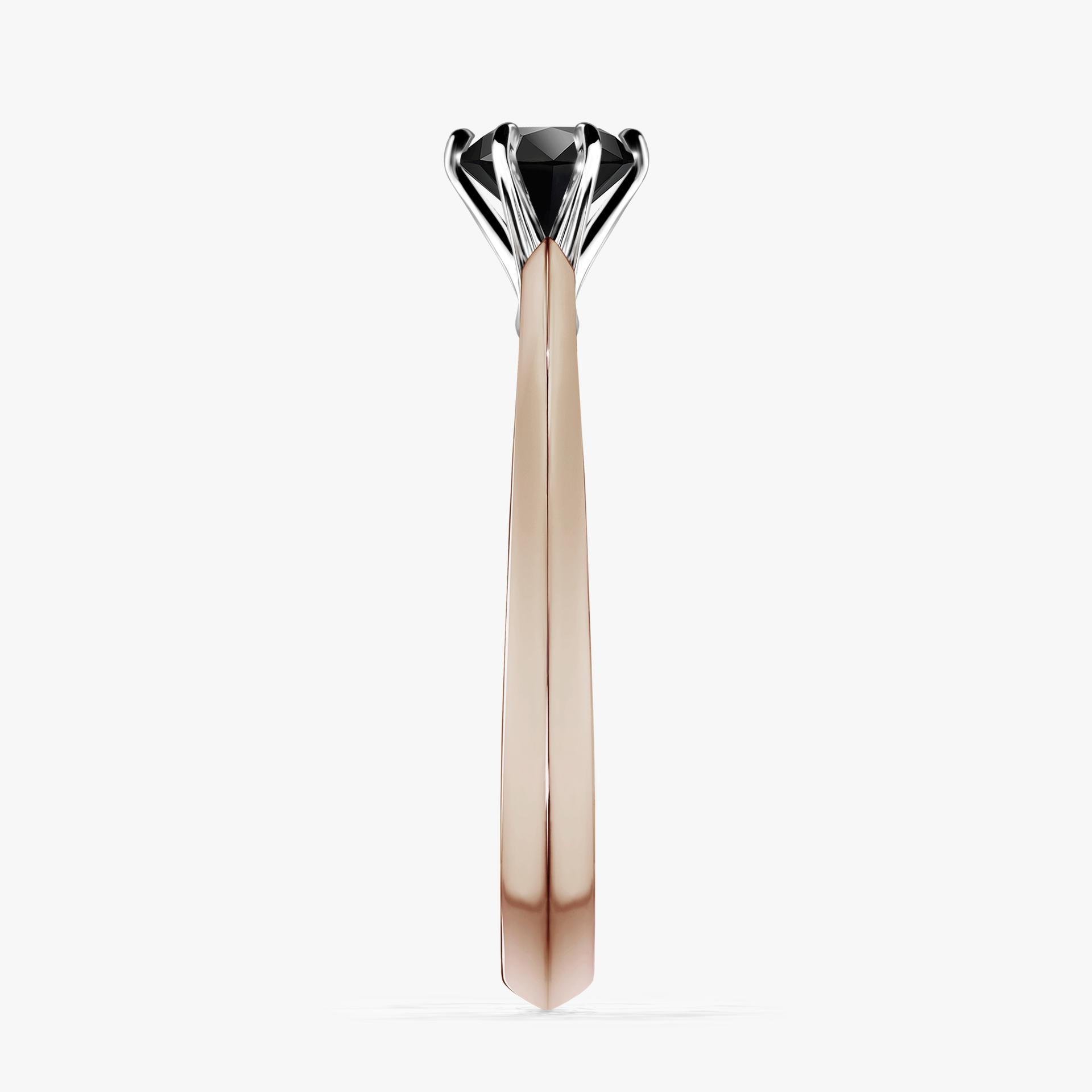 Pierscionek zareczynowy z diamentem czarnym 050 CT z rozowego zlota my queen 03