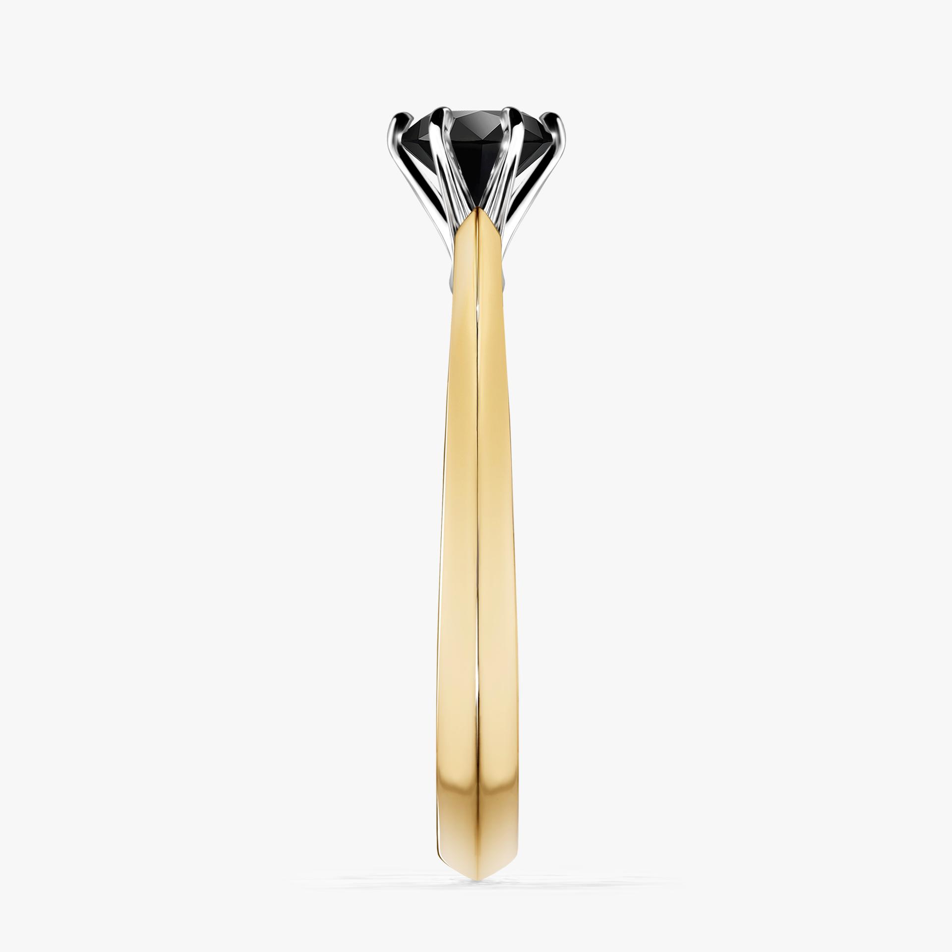 Pierscionek zareczynowy z diamentem czarnym 050 CT z zoltego zlota my queen 03