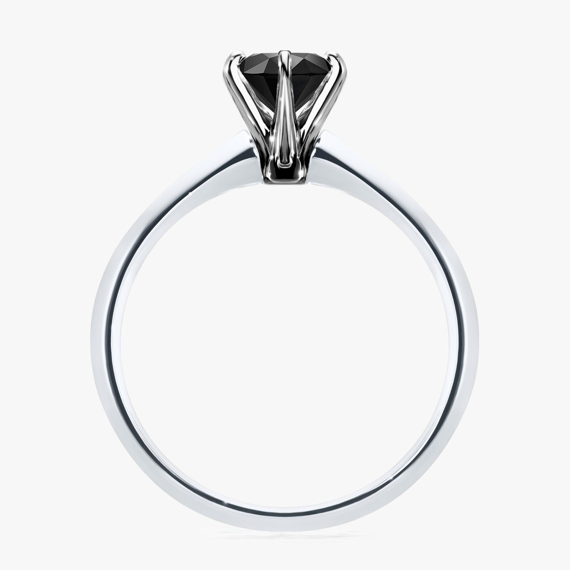 Pierscionek zareczynowy z diamentem czarnym 080 CT z bialego zlota my queen 02